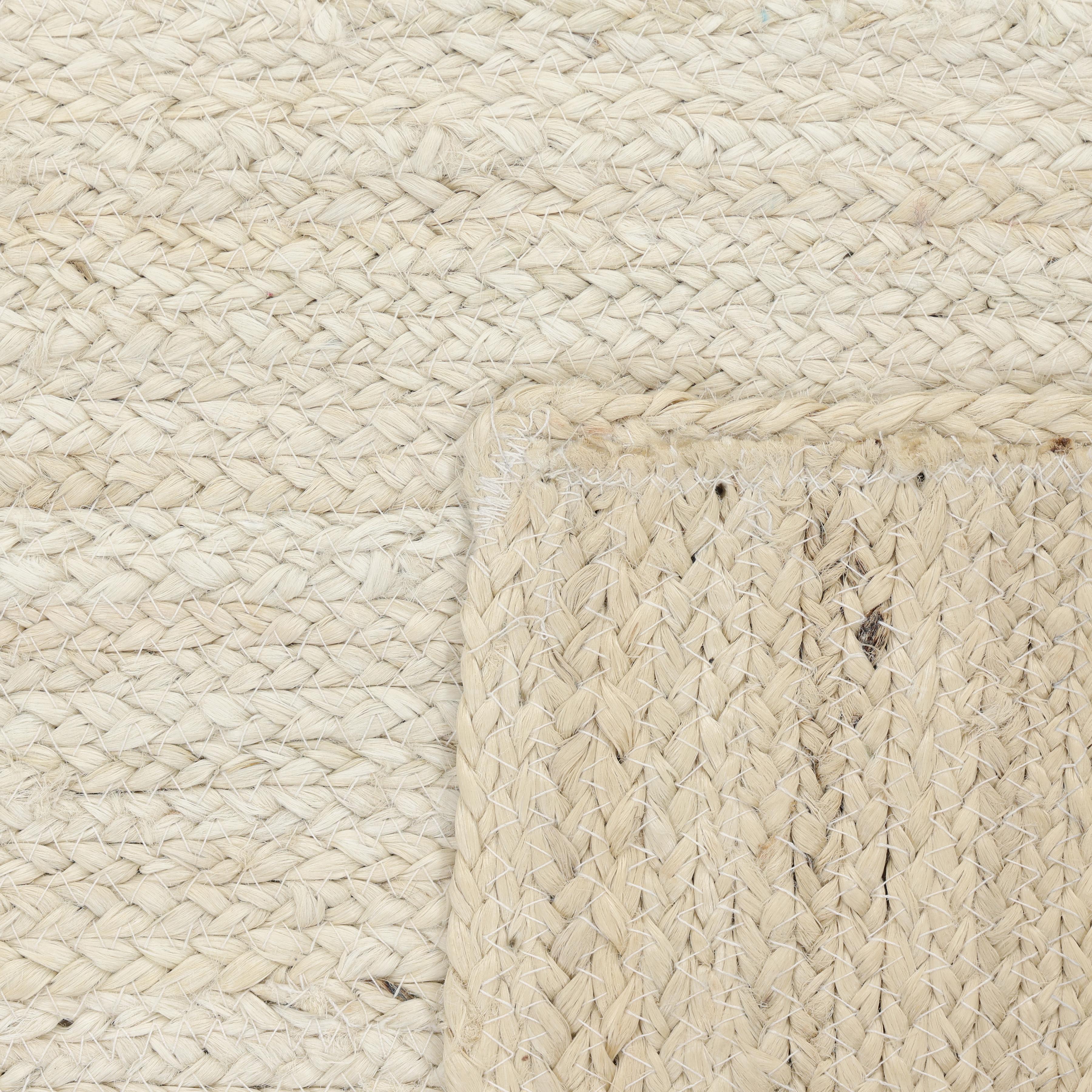 Jute Contemporary Solid Hand Made Beige Area Rug 5' 0