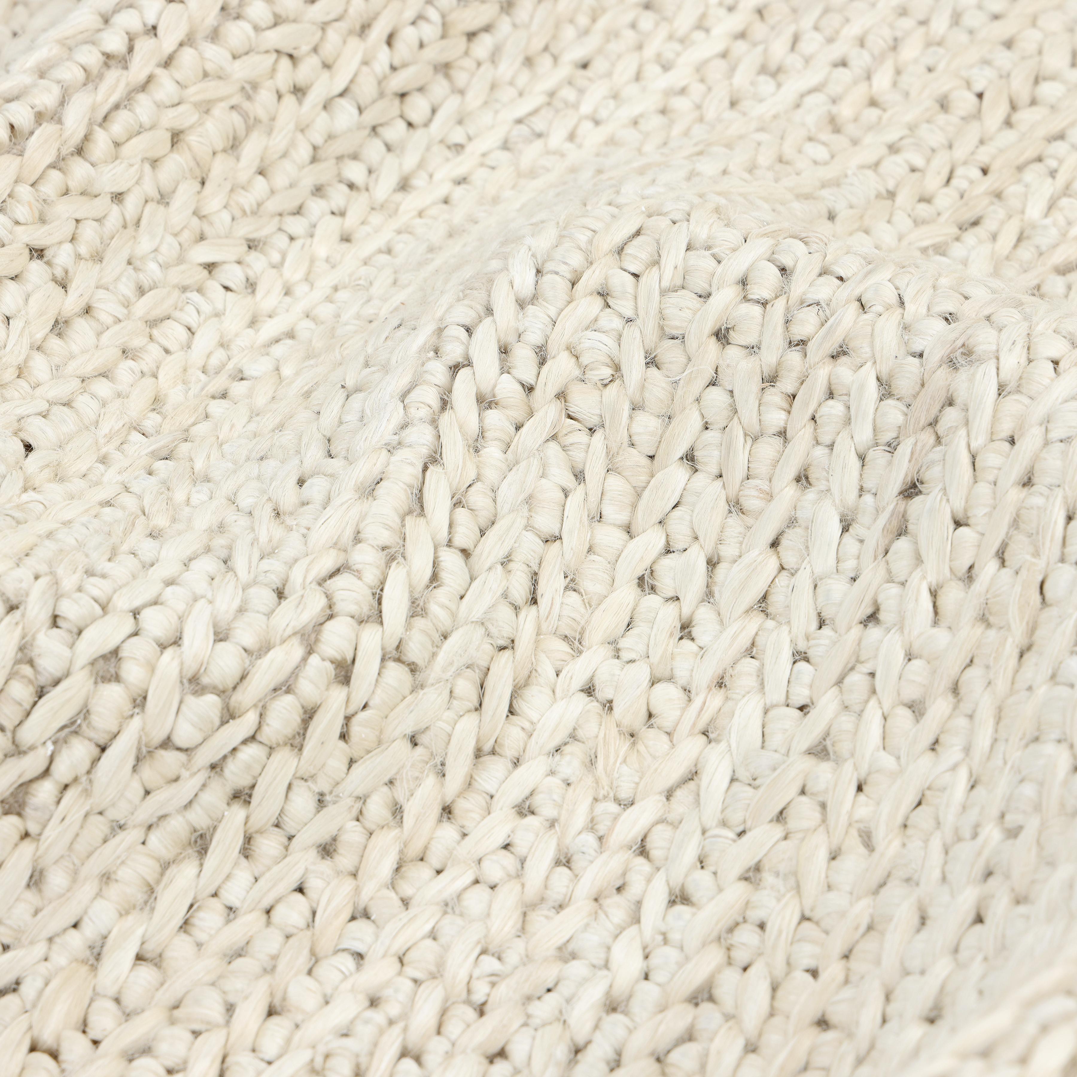Contemporary Solid Hand Made Beige Area Rug 5' 0