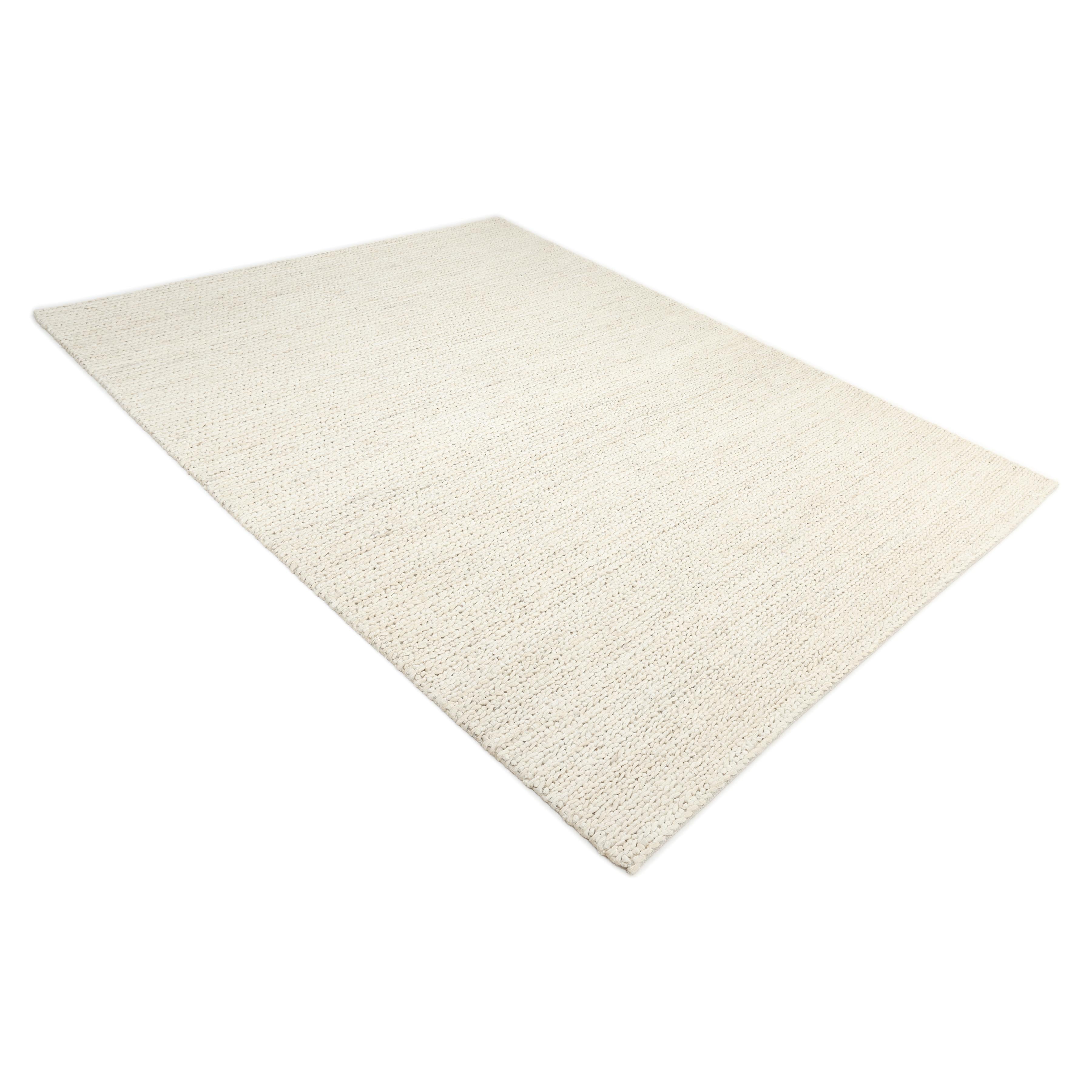Contemporary Solid Hand Made Beige Area Rug 5' 0