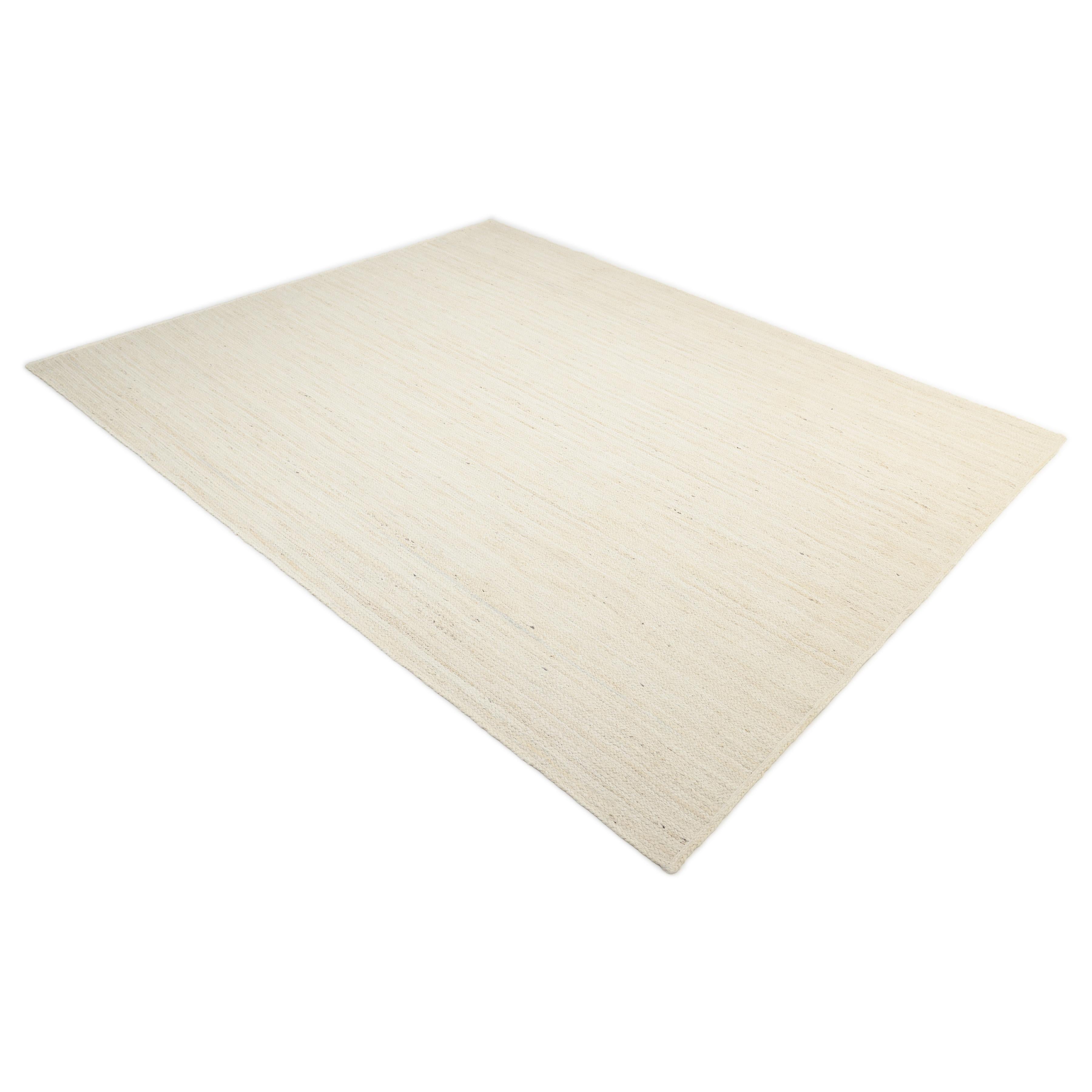 Contemporary Solid Hand Made Beige Area Rug 5' 0