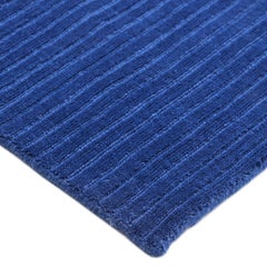 Contemporary Solid Hand Made Blue Area Rug 3' 0" x 5' 0"
