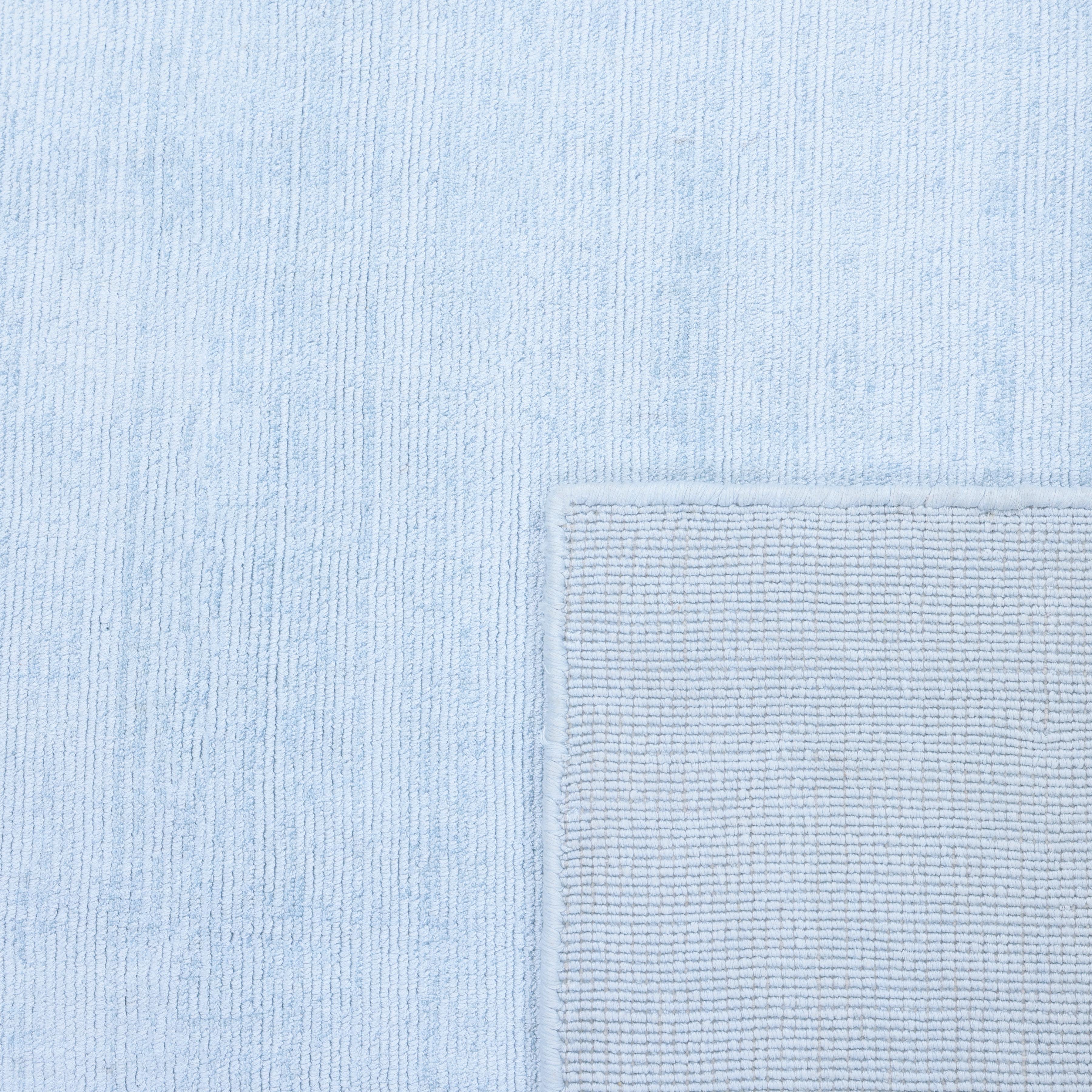 Cotton Contemporary Solid Hand Made Blue Area Rug 3' 0