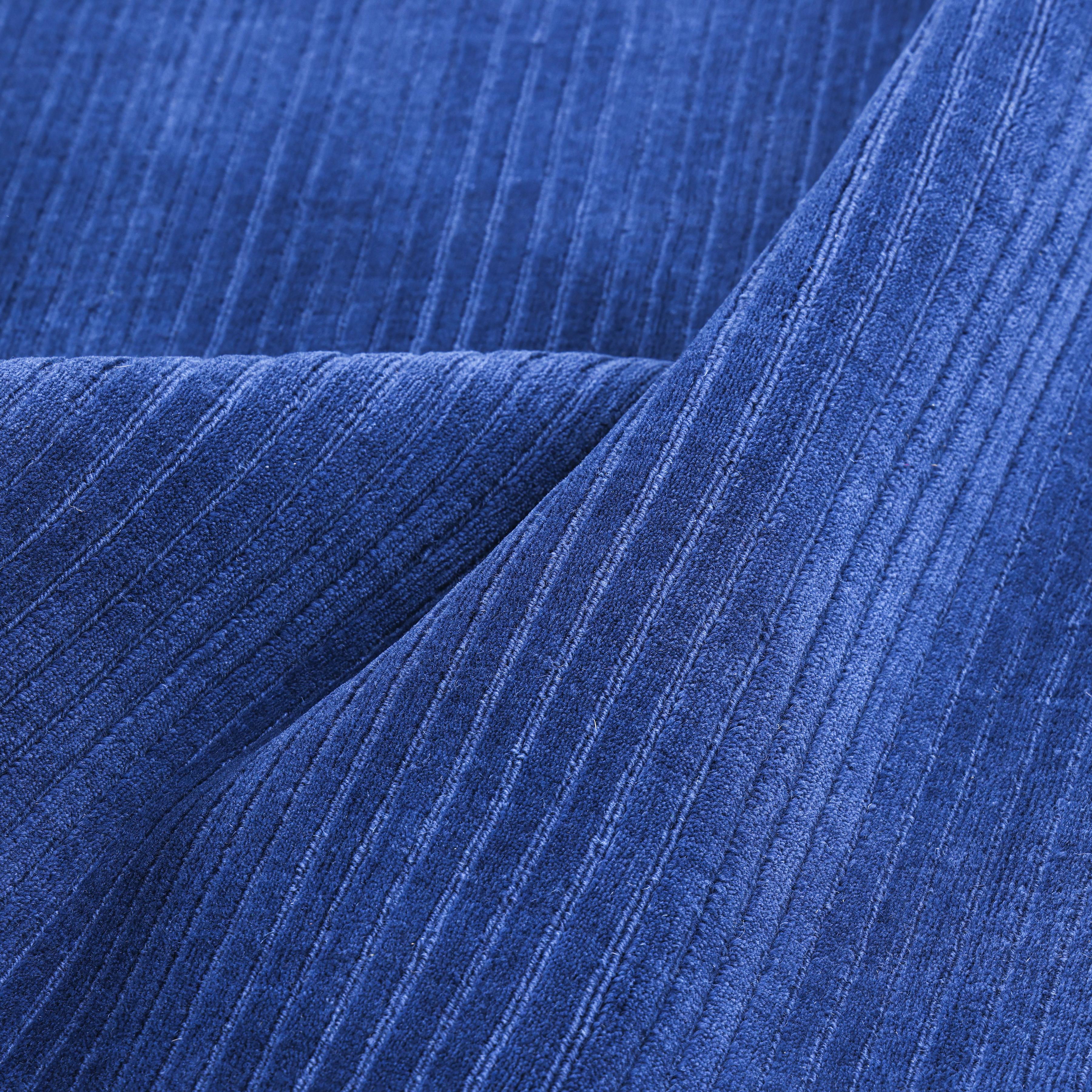 XXI secolo e contemporaneo Tappeto d'area blu Made Solid Hand Made Contemporary 5' 0