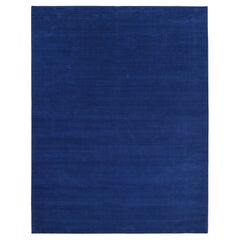 Tapis de sol Contemporary Solid Hand Made Blue 5' 0" x 8' 0"