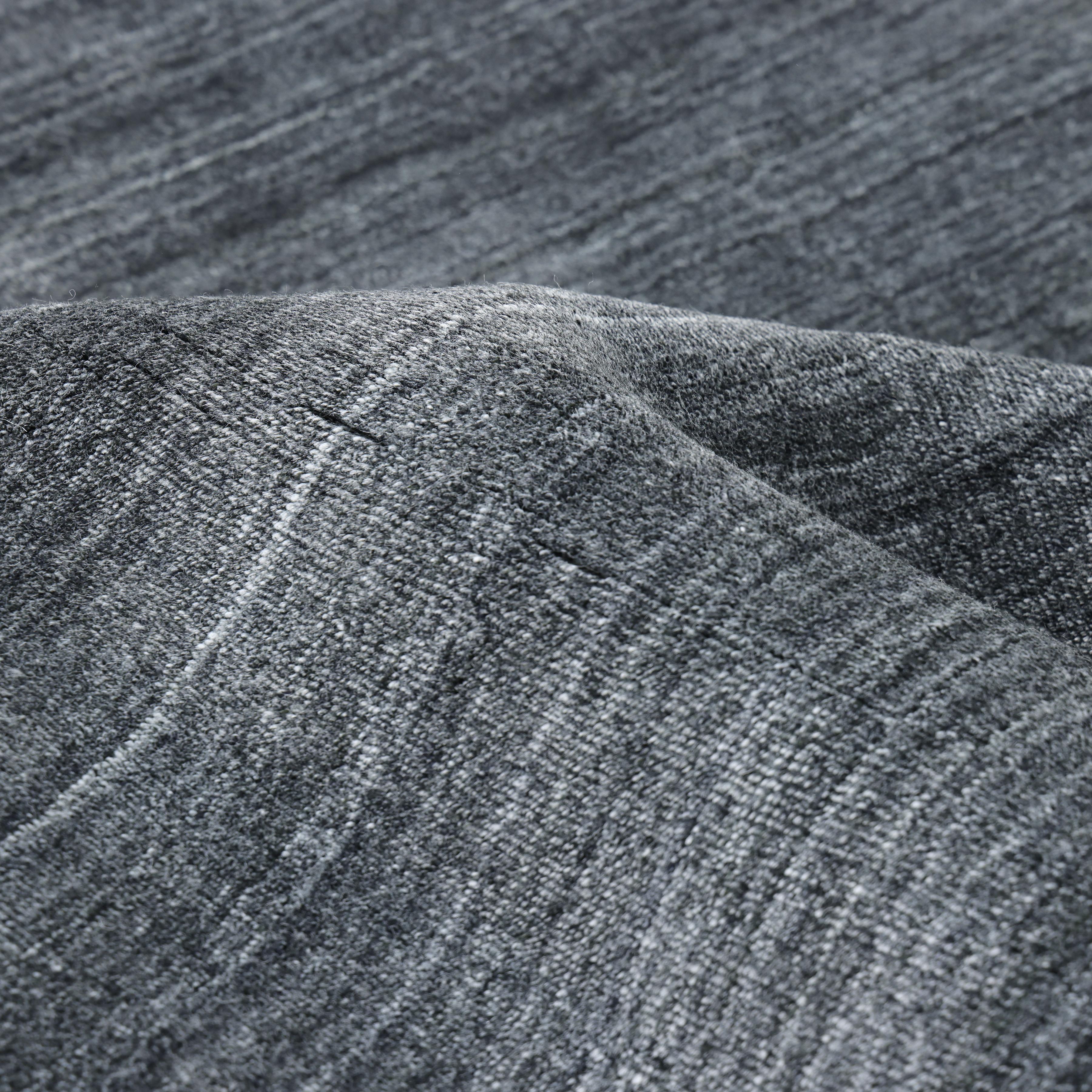 Contemporary Solid Hand Made Dark Gray Area Rug 10' 0