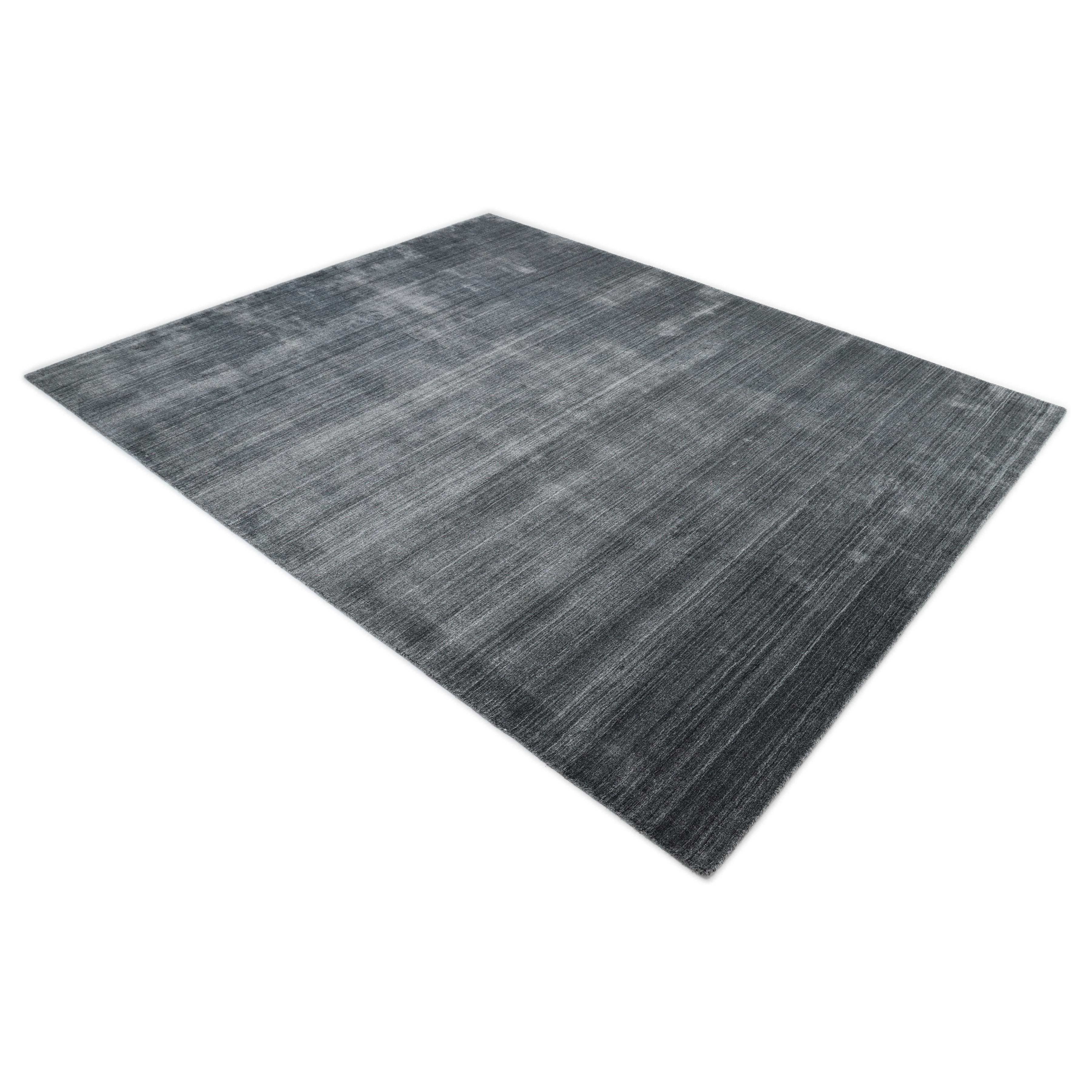 Contemporary Solid Hand Made Dark Gray Area Rug 10' 0