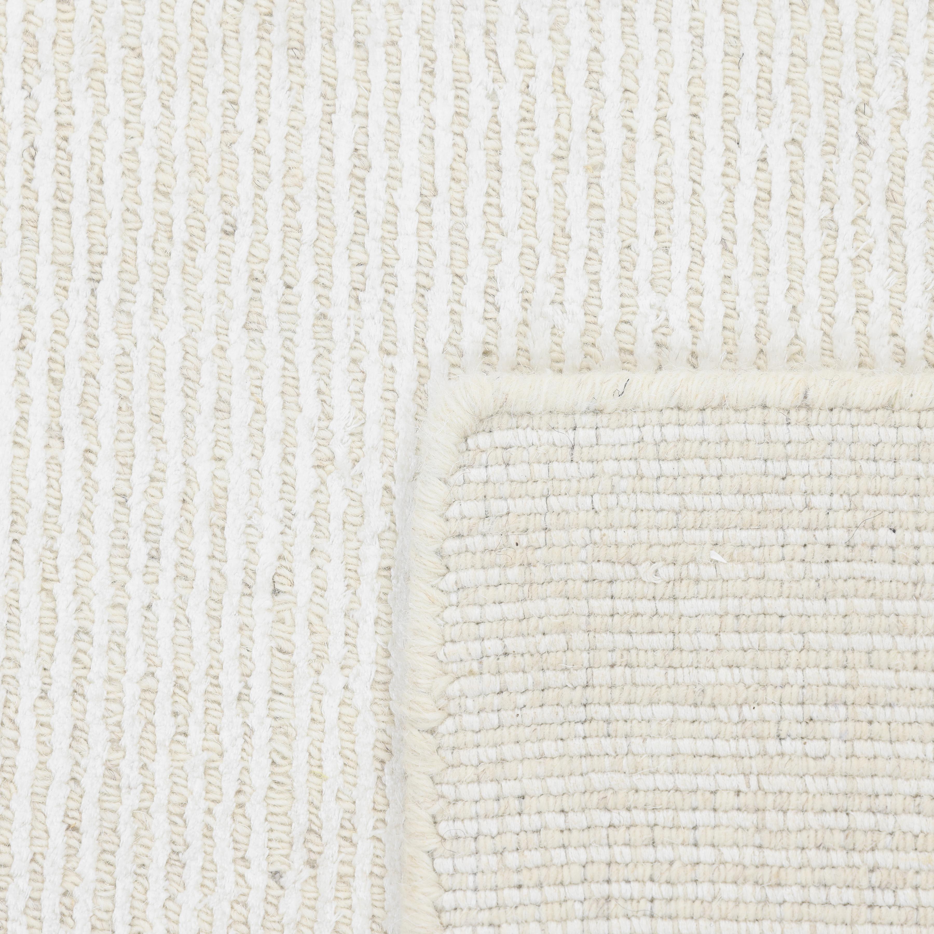 Contemporary Solid Hand Made Elfenbein Bereich Teppich 10' 0