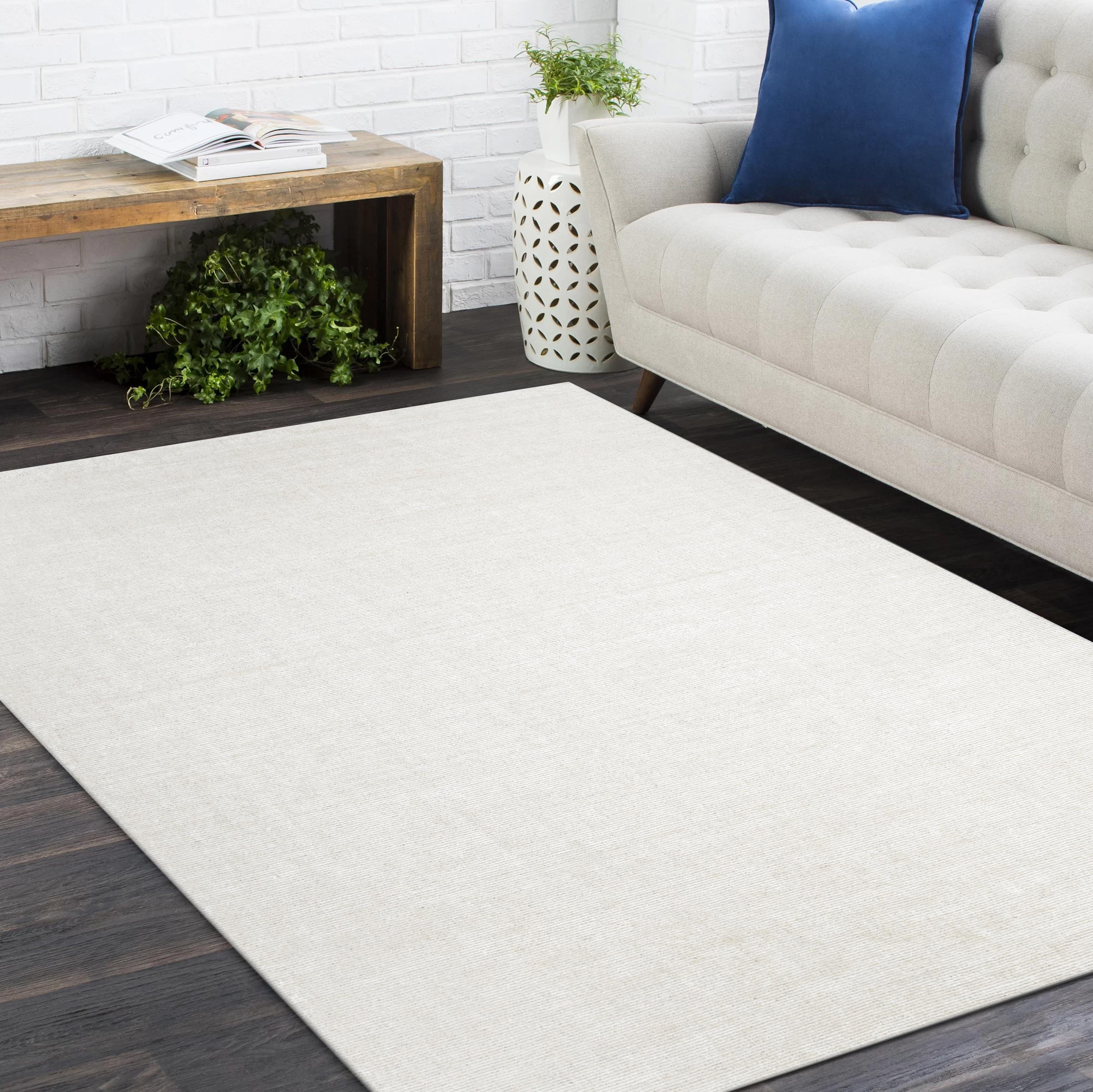 Contemporary Solid Hand Made Elfenbein Bereich Teppich 10' 0
