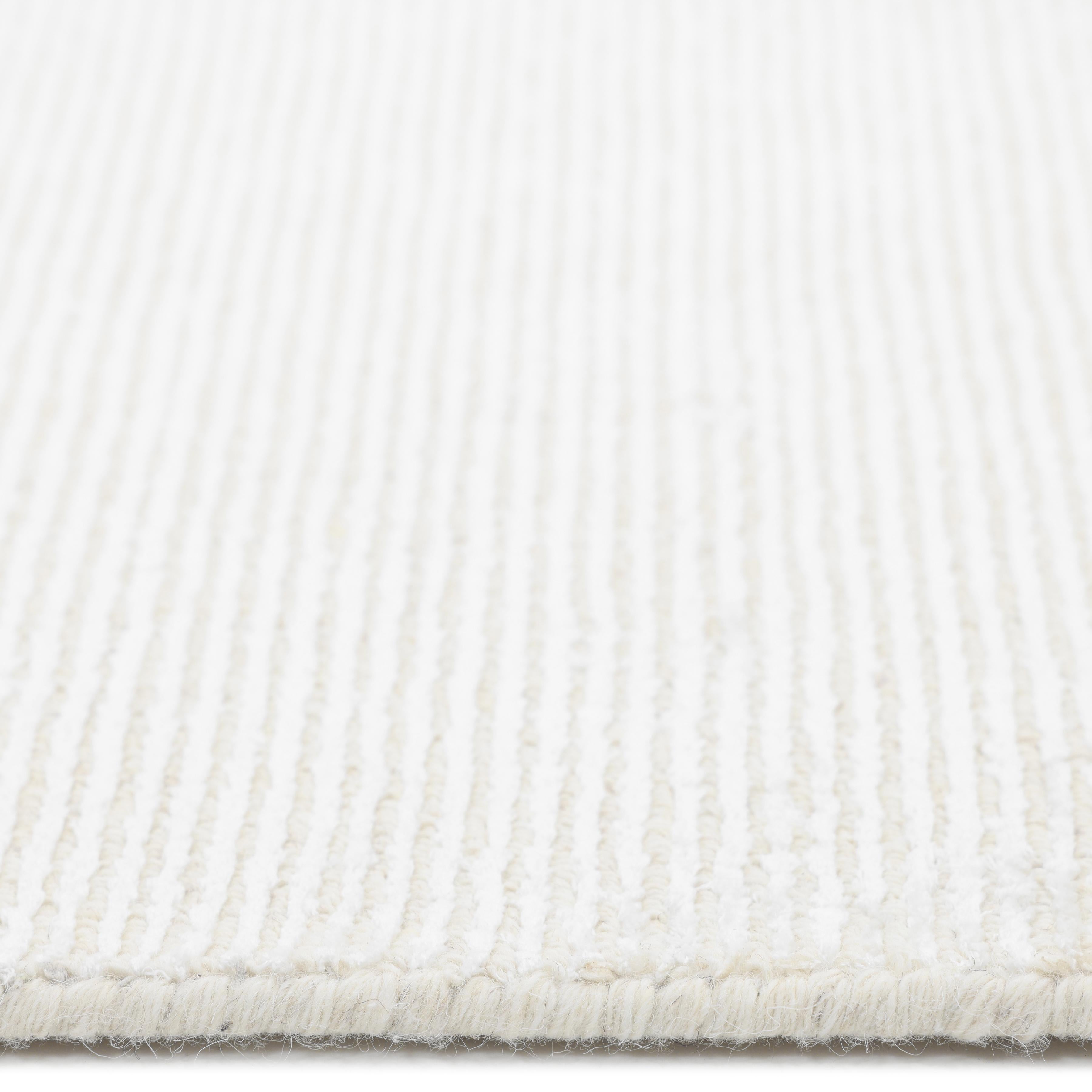 Zeitgenössische solide Hand Made Elfenbein Bereich Teppich 3' 0