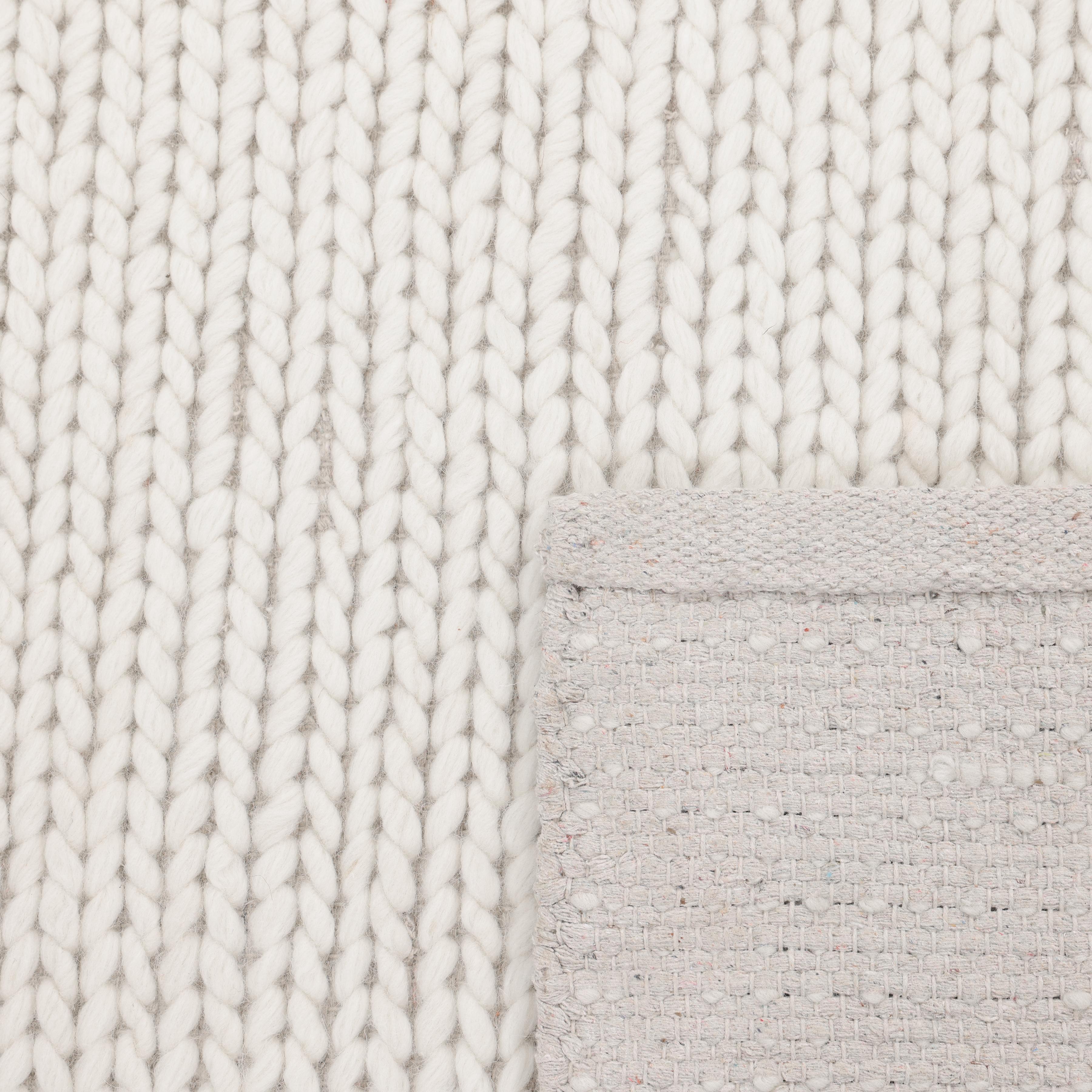 Contemporary Solid Hand Made Ivory Area Rug 3' 0