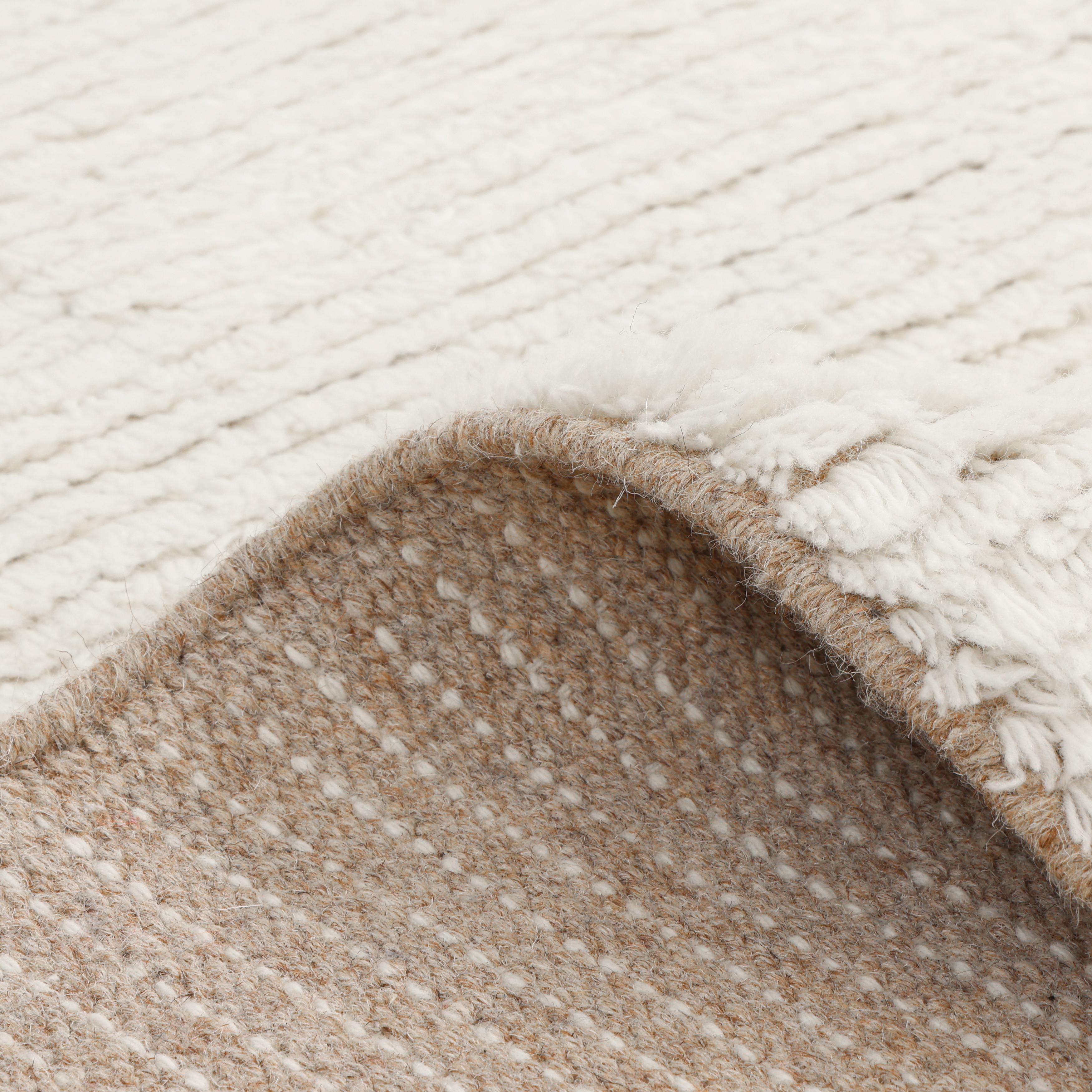 Zeitgenössische solide Hand Made Elfenbein Bereich Teppich 3' 0