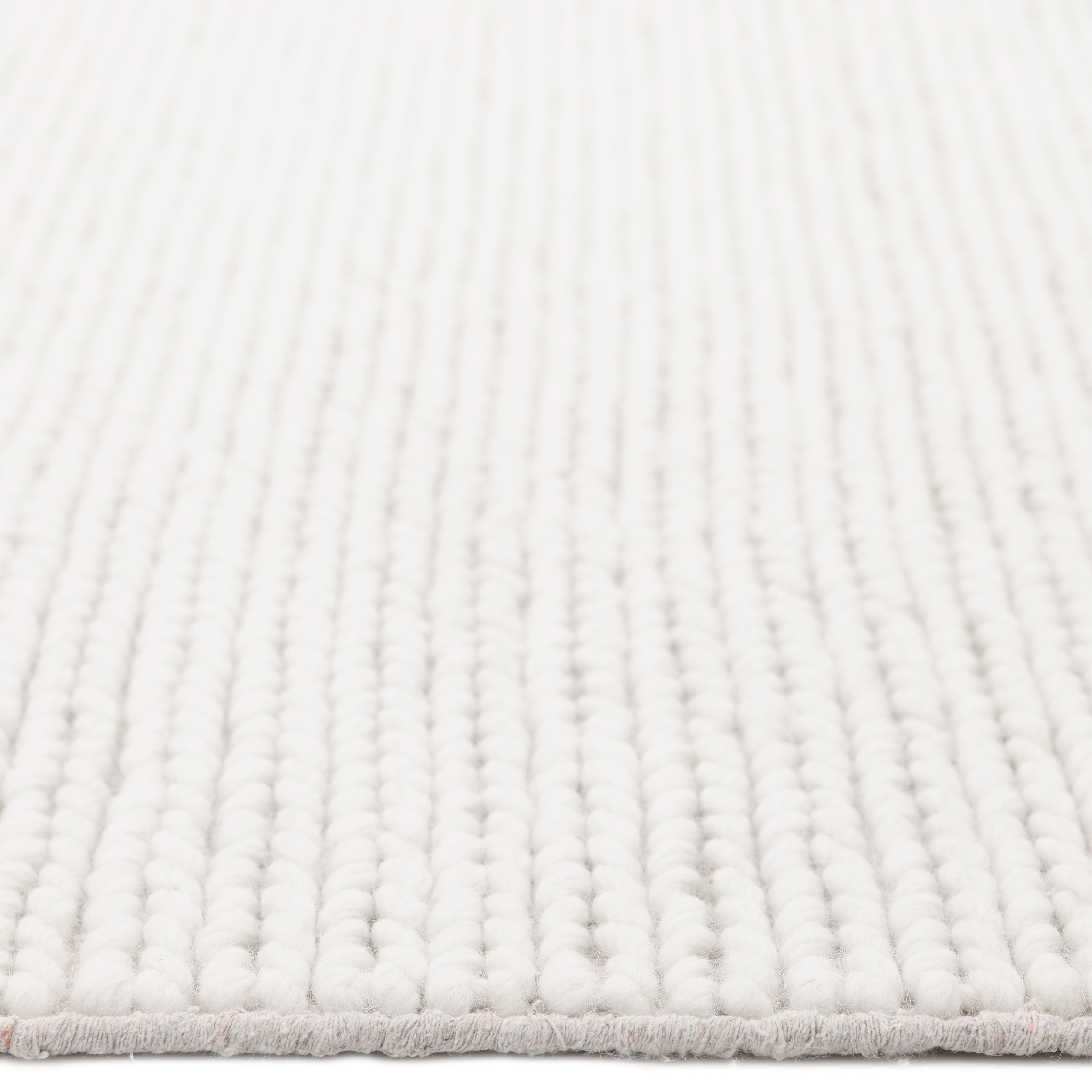 Contemporary Solid Hand Made Ivory Area Rug 3' 0