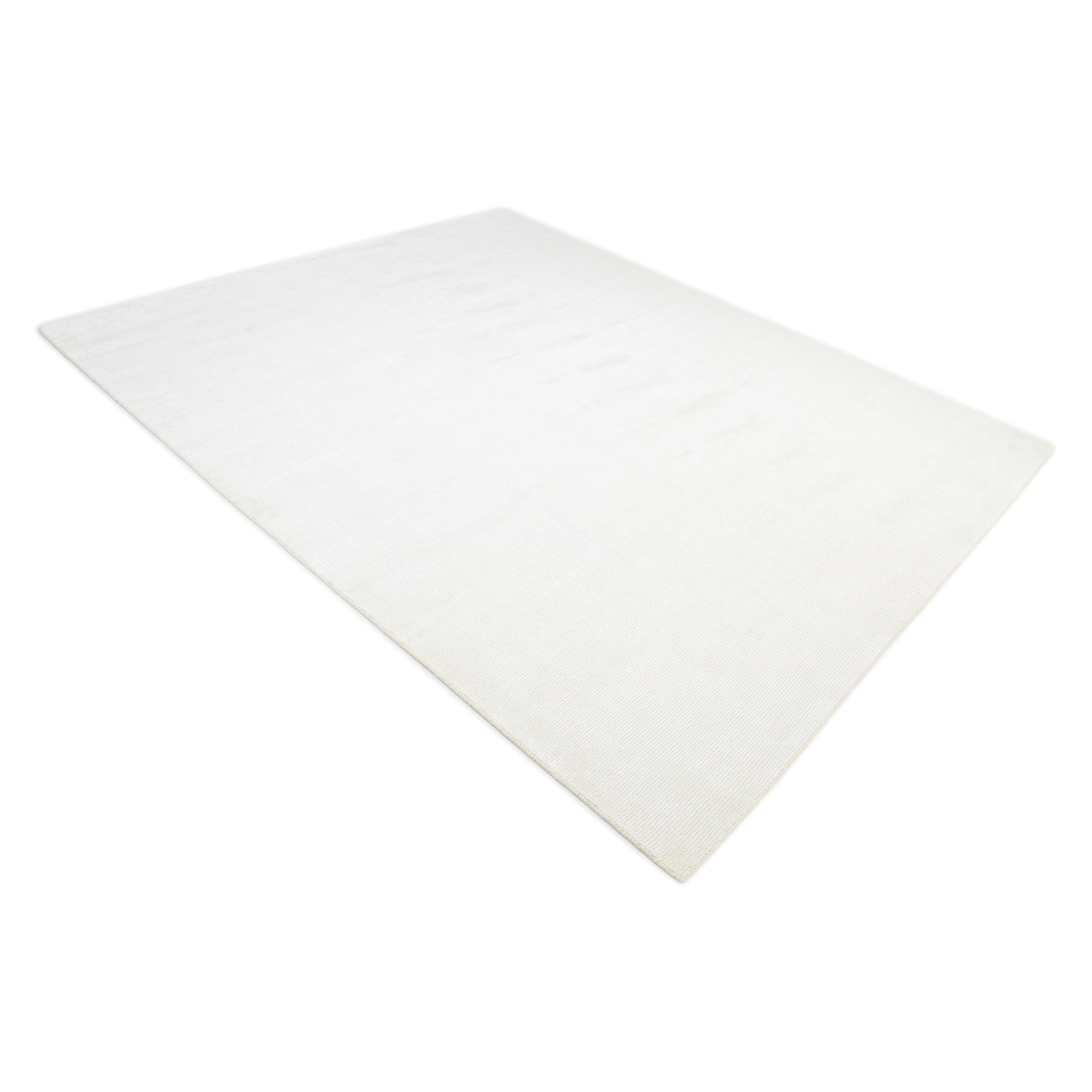 Zeitgenössische solide Hand Made Elfenbein Bereich Teppich 3' 0