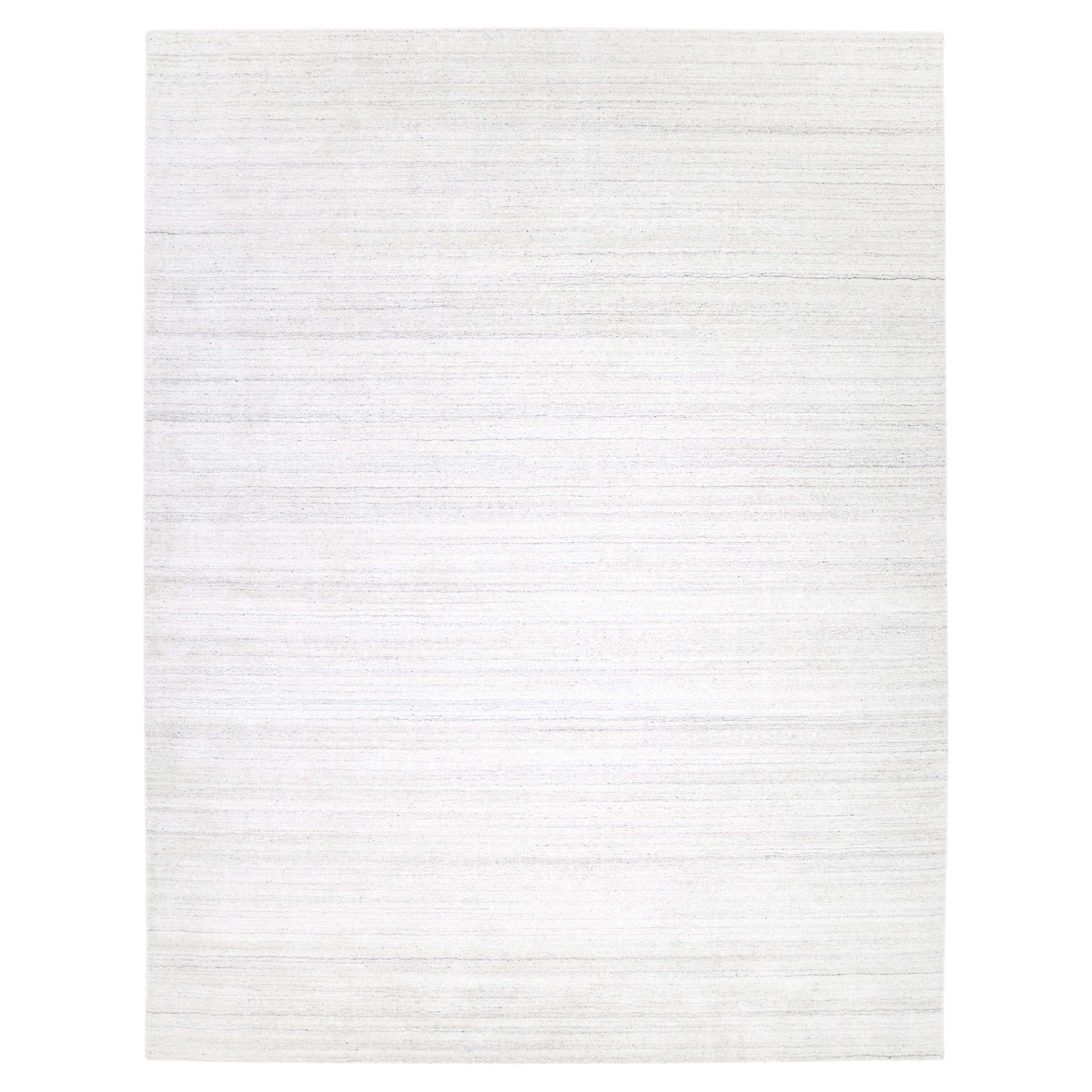 Contemporary Solid Hand Made Ivory Area Rug 3' 0" x 5' 0"