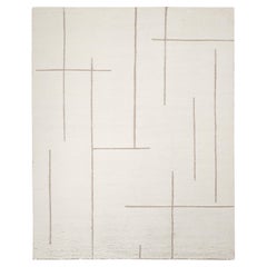 Alfombra Contemporánea Hand Made Solid Marfil 3' 0" x 5' 0