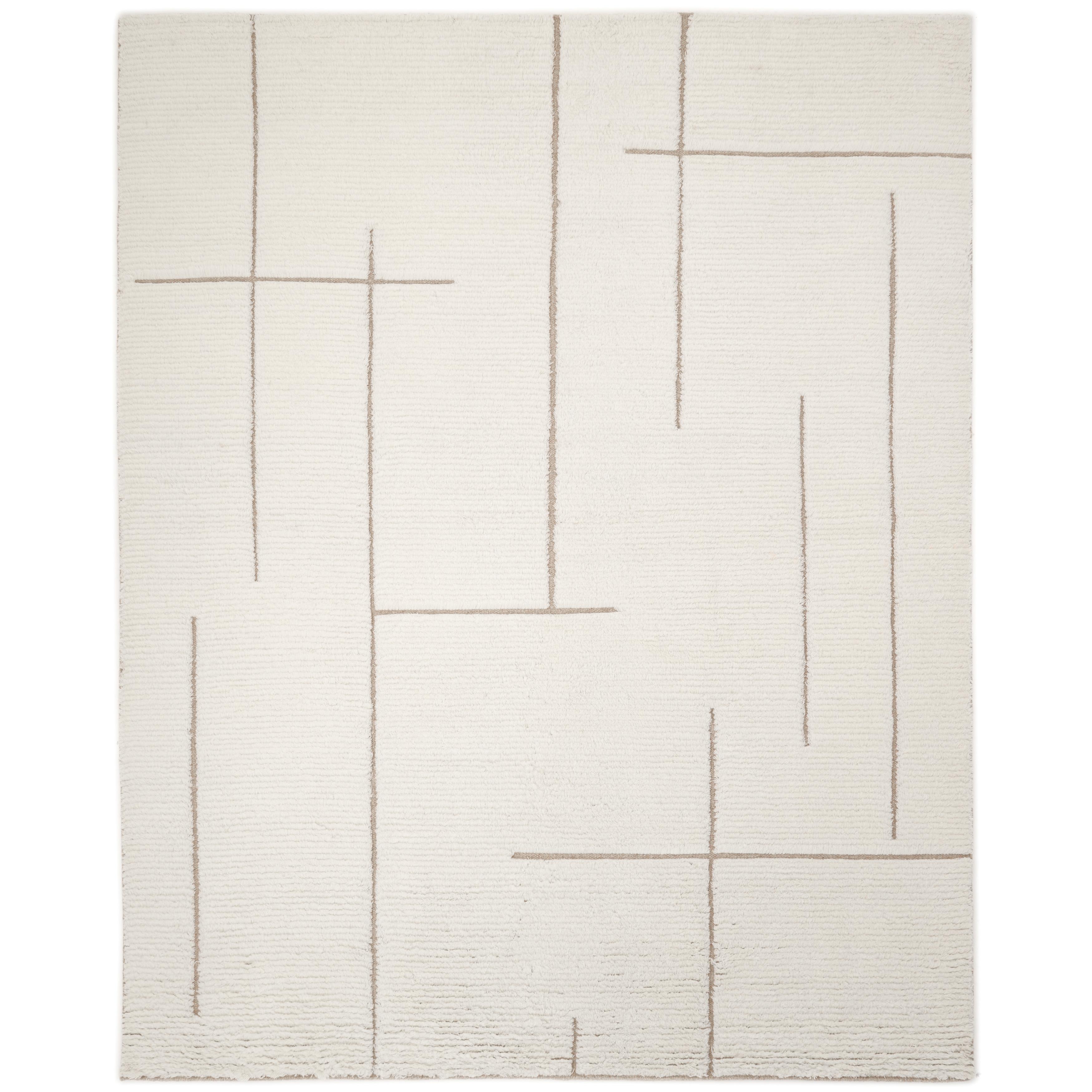 Contemporary Solid Hand Made Ivory Area Rug 5' 0" x 8' 0"