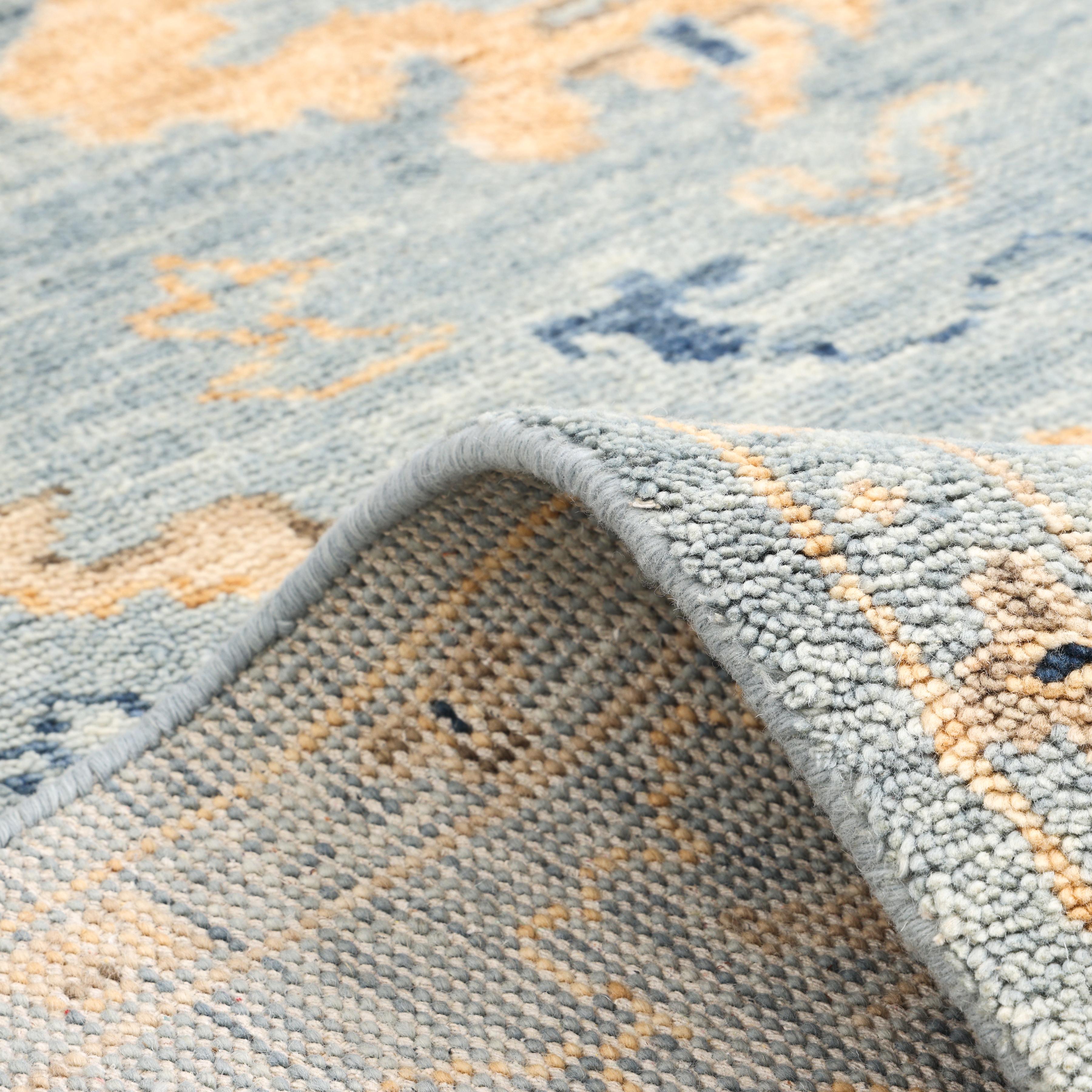 Wool Contemporary Solid Hand Made Light Gray Area Rug 5' 0