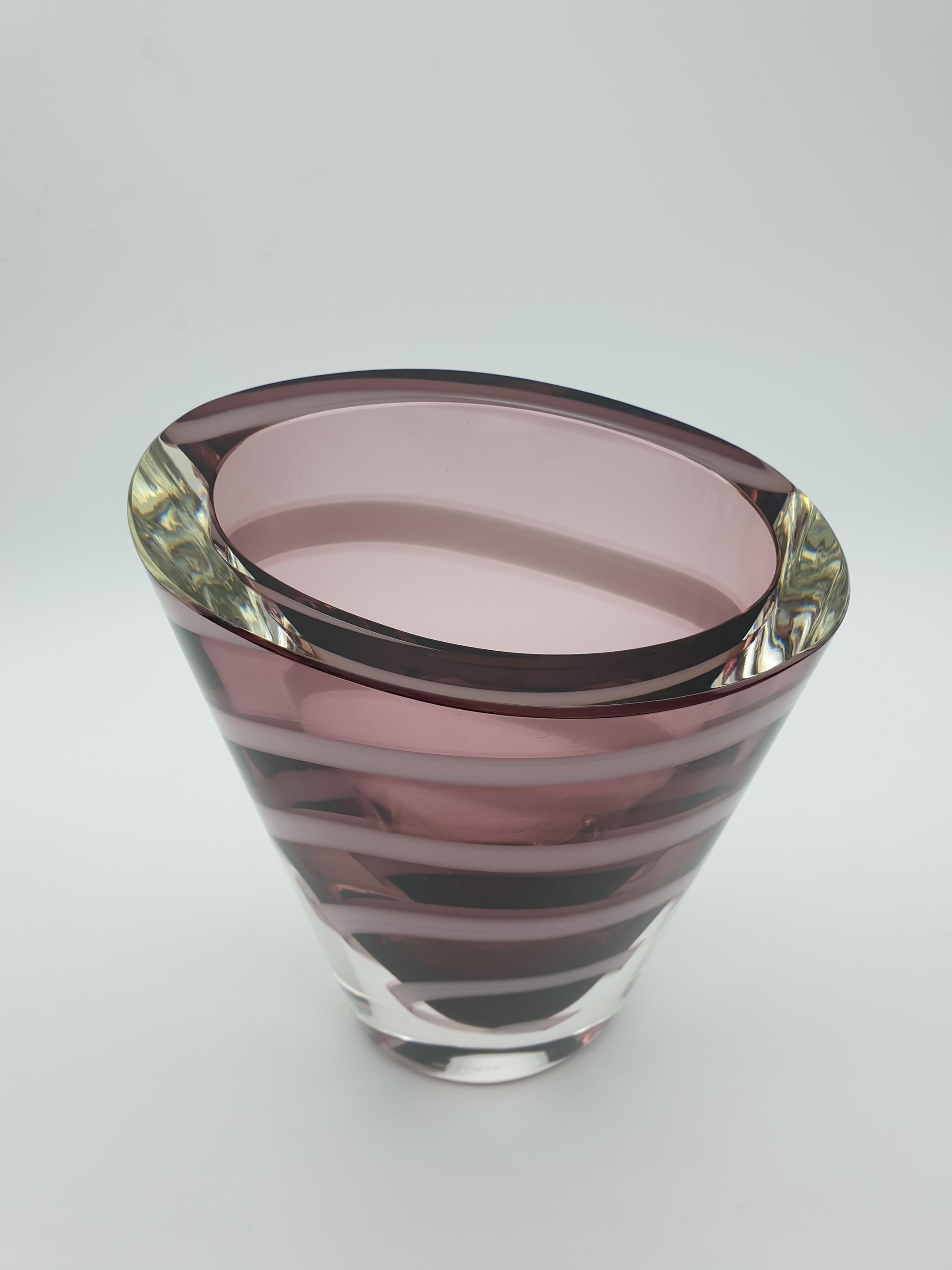 Italian Contemporary Solid Murano Glass Vase by Cenedese, late 1990s For Sale