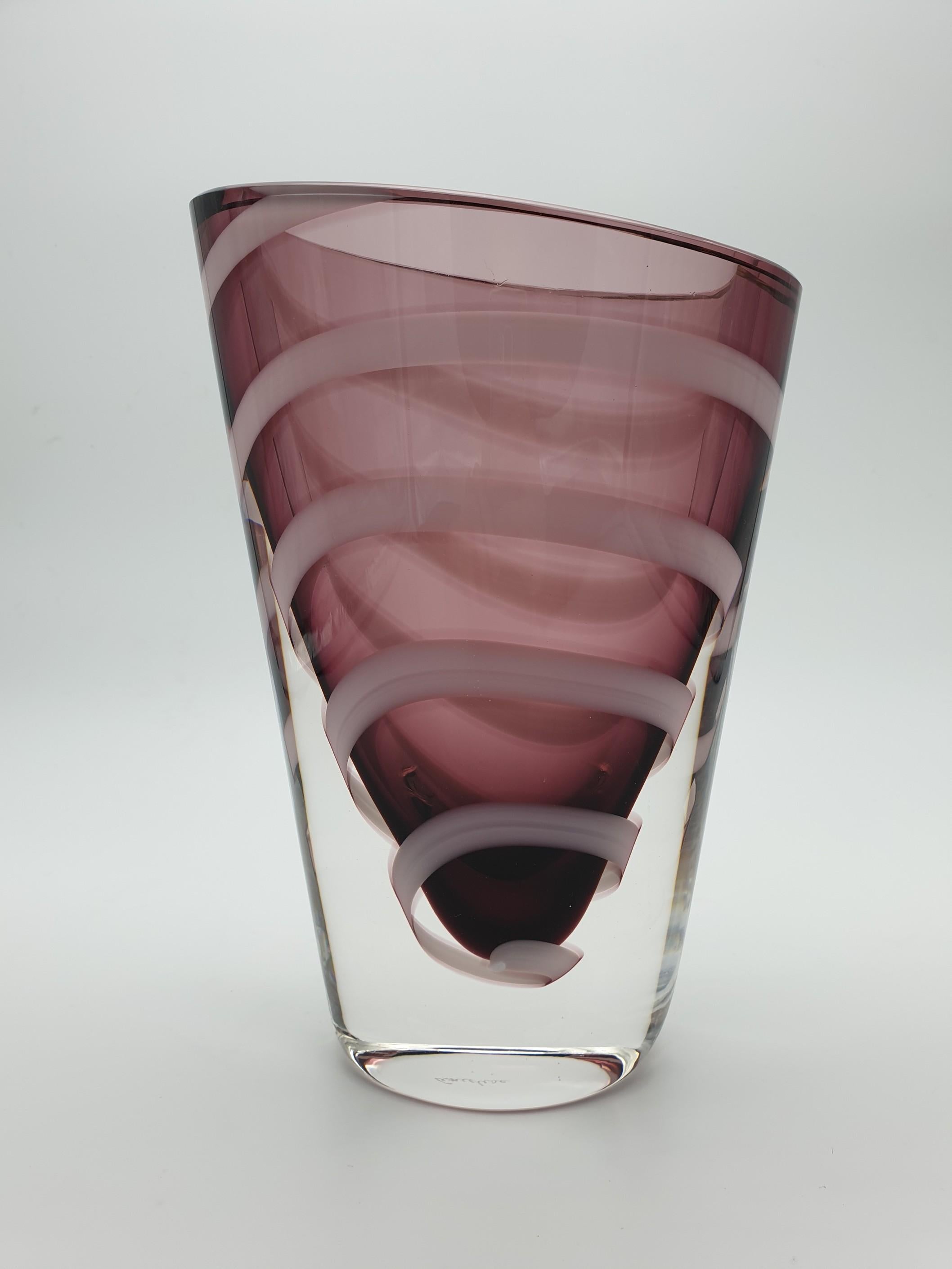 Hand-Crafted Contemporary Solid Murano Glass Vase by Cenedese, late 1990s For Sale