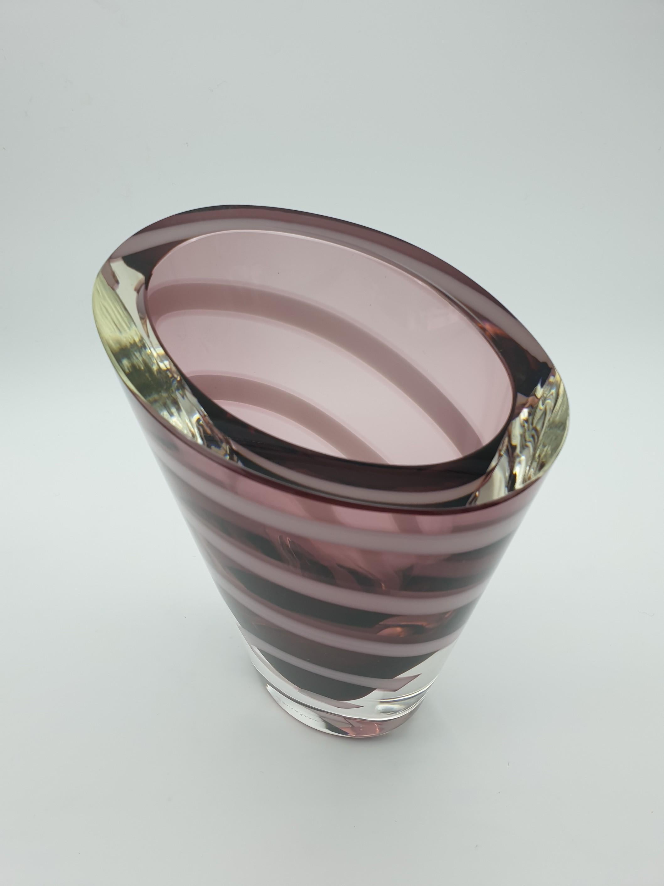 Late 20th Century Contemporary Solid Murano Glass Vase by Cenedese, late 1990s For Sale