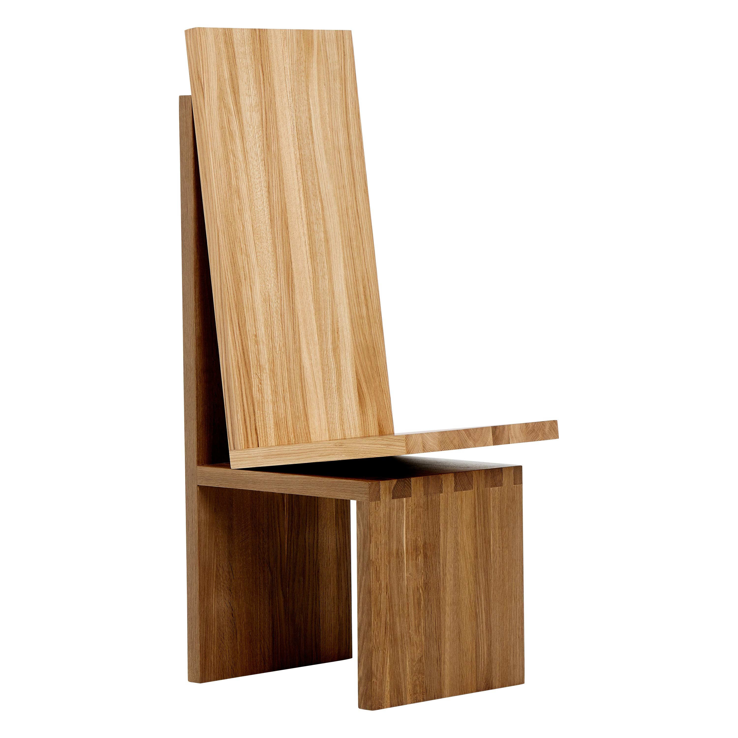 Contemporary Solid Oak Dining "Chair in Chair" by Janis Straupe For Sale