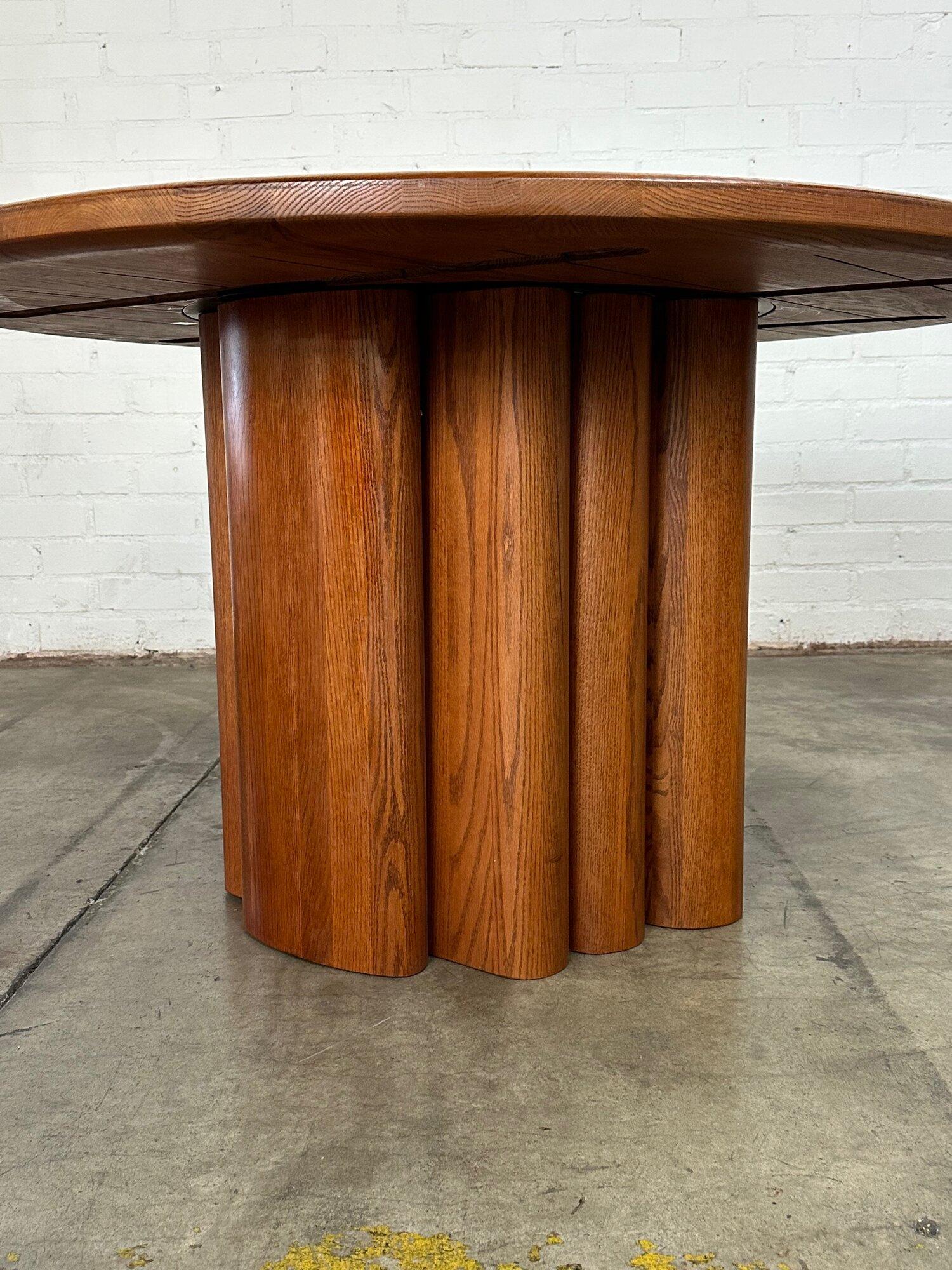 Contemporary Solid oak ribbed dining table 5