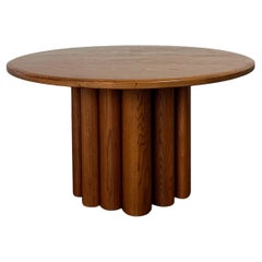 Contemporary Solid oak ribbed dining table