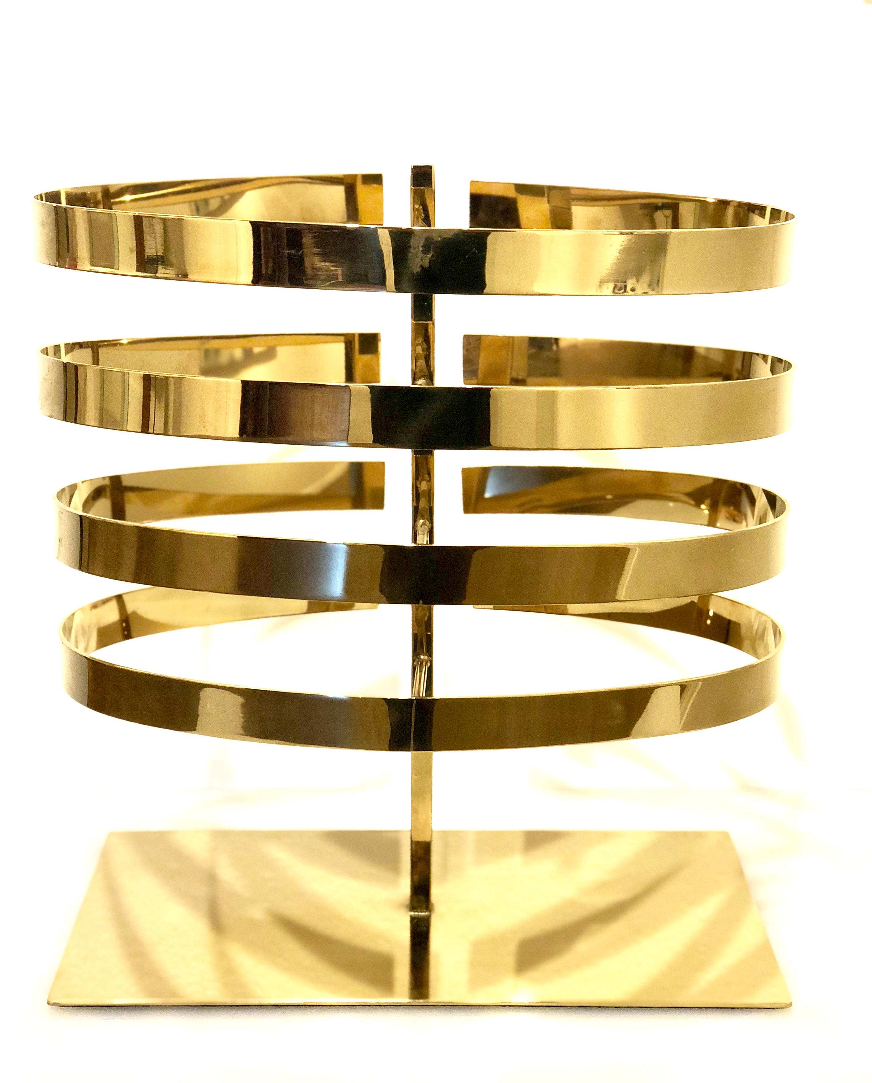 Mid-Century Modern Contemporary Solid Polished Brass Sculpture For Sale