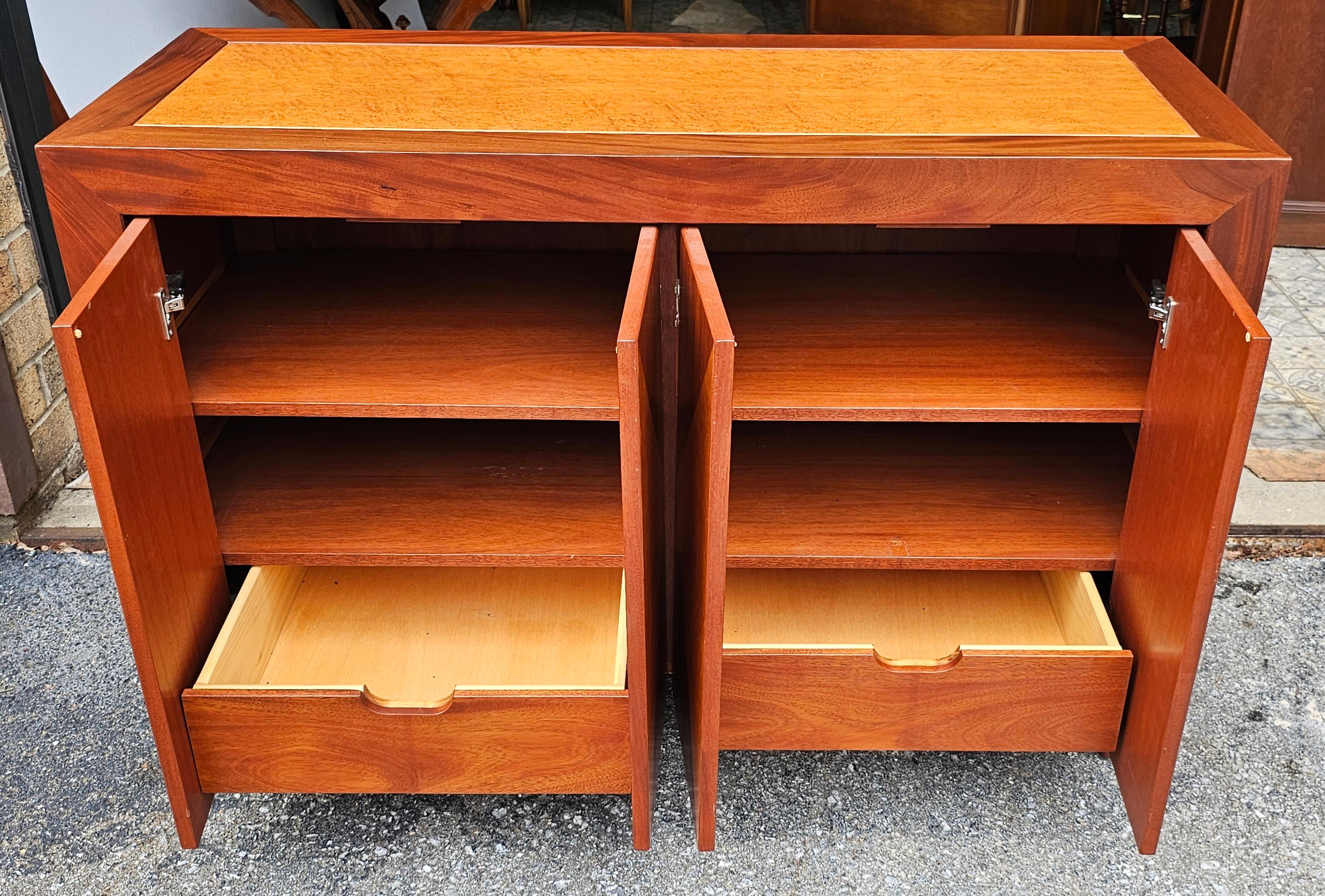 Contemporary Solid Rosewood and Birdseye Maple Sideboard / Buffet For Sale 3