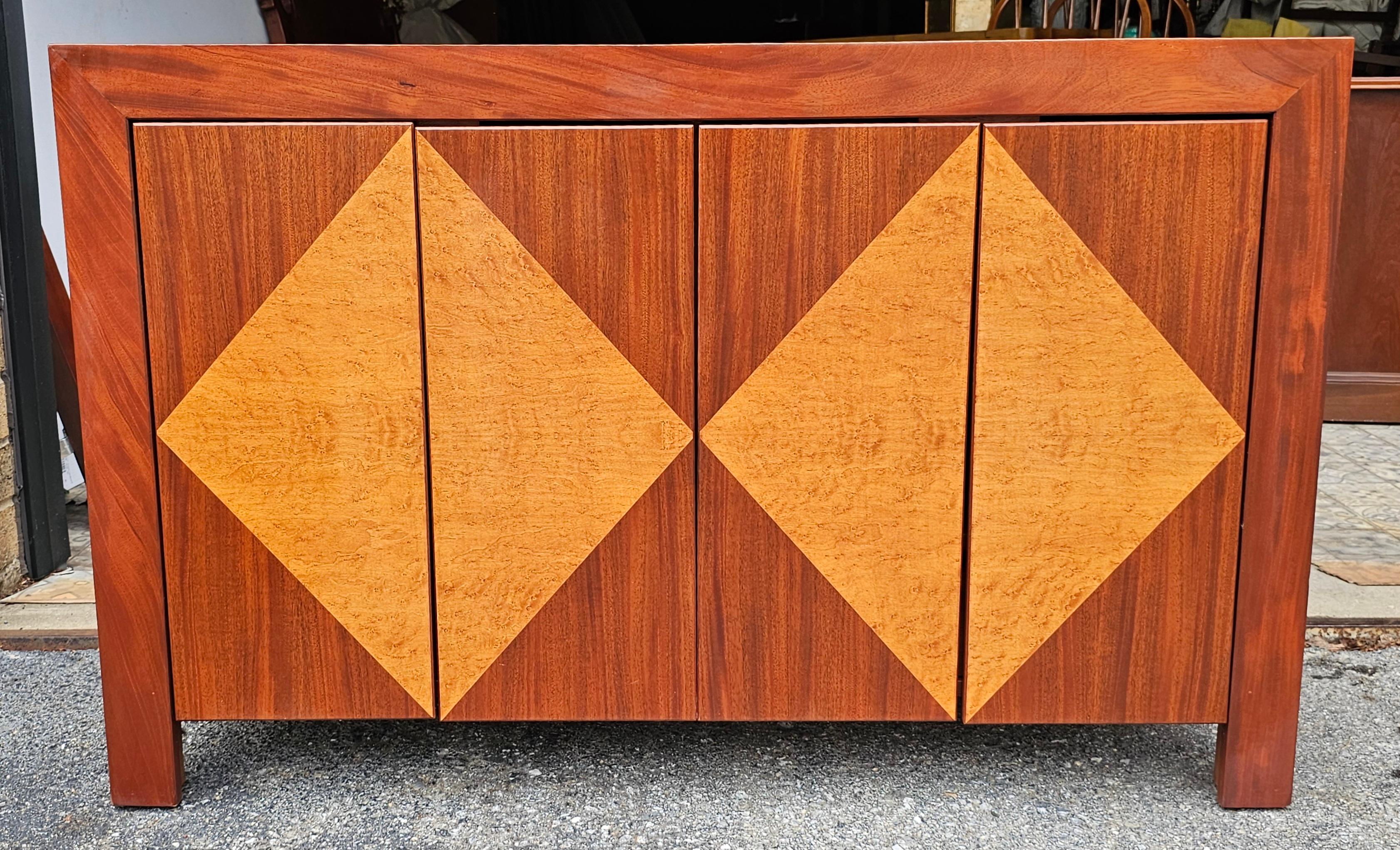 Contemporary Solid Rosewood and Birdseye Maple Sideboard / Buffet For Sale 4