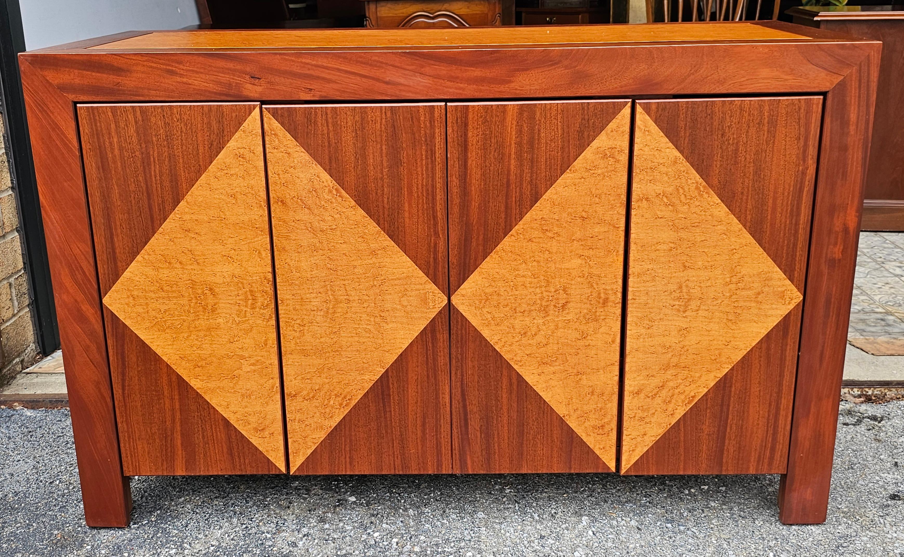 Modern Contemporary Solid Rosewood and Birdseye Maple Sideboard / Buffet For Sale