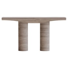 Console Contemporary Solid Silver Travertine Abraccio 140 by Studio Narra