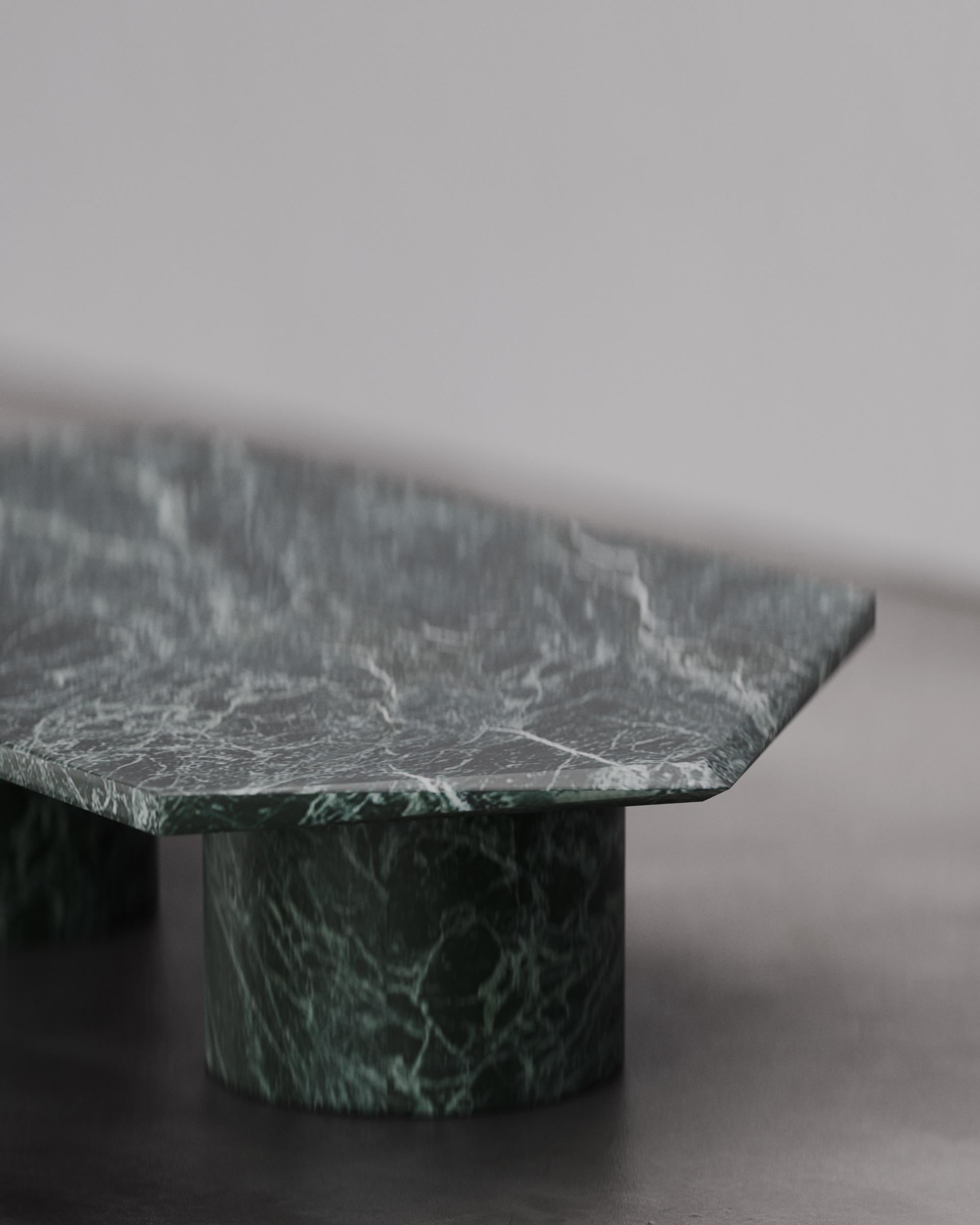 Hand-Crafted Contemporary Solid Verde Patricia Marble Hera Coffee Table Large by Tim Vranken For Sale