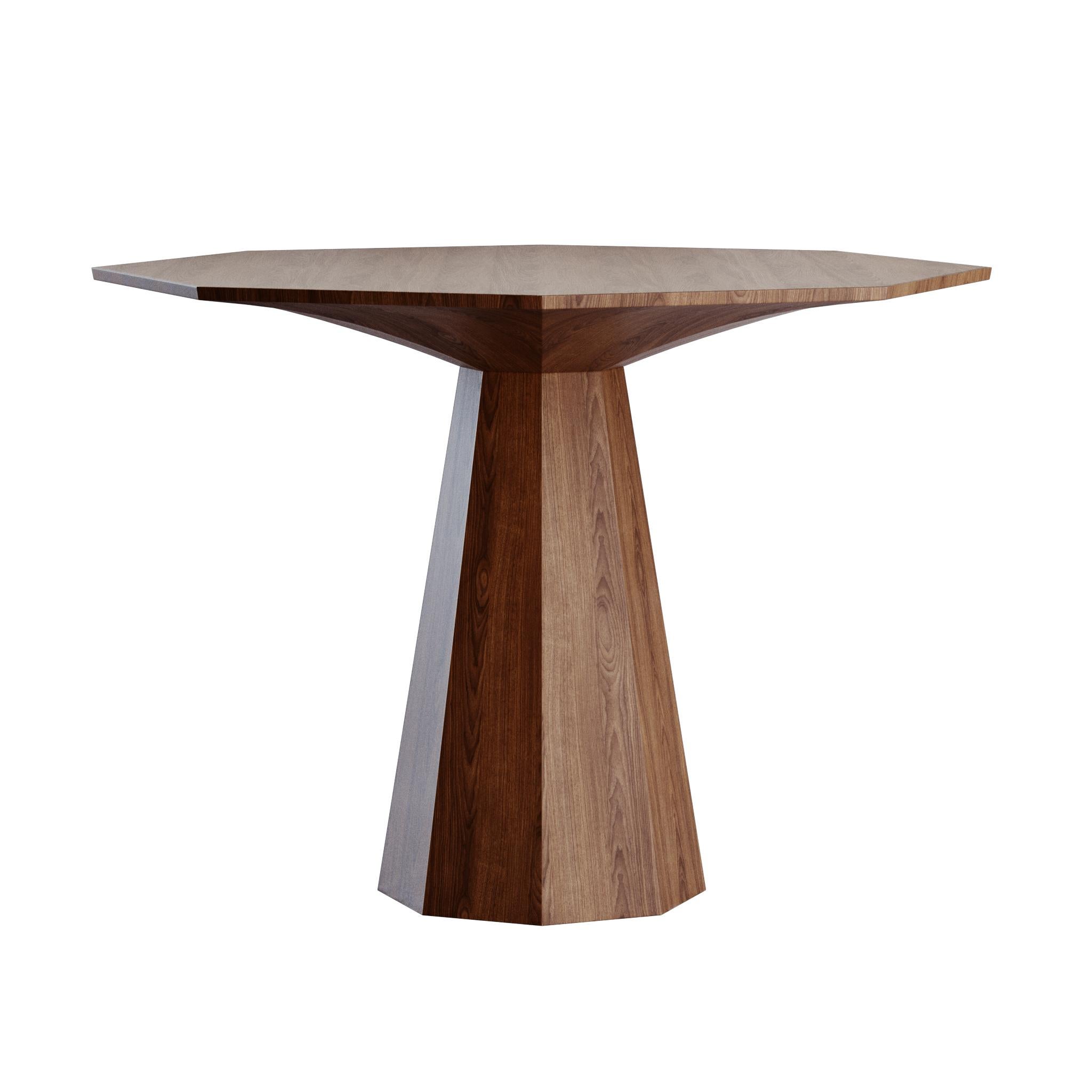 Moldovan Contemporary Solid Walnut Dining Table with Geometric Forms For Sale