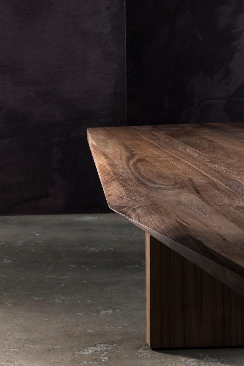 Belgian Contemporary Solid Walnut Hera Dining Table Big by Tim Vranken For Sale