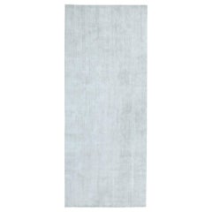 Contemporary Solid White, Beige and Grey Handmade Wool Rug by Doris Leslie Blau