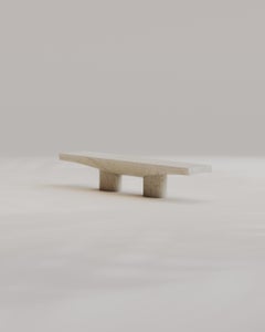 Contemporary Solid White Marble Abraccio Bench 140 by Studio Narra