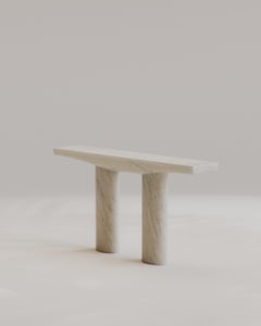 Contemporary Solid White Marble Abraccio Console 140 by Studio Narra