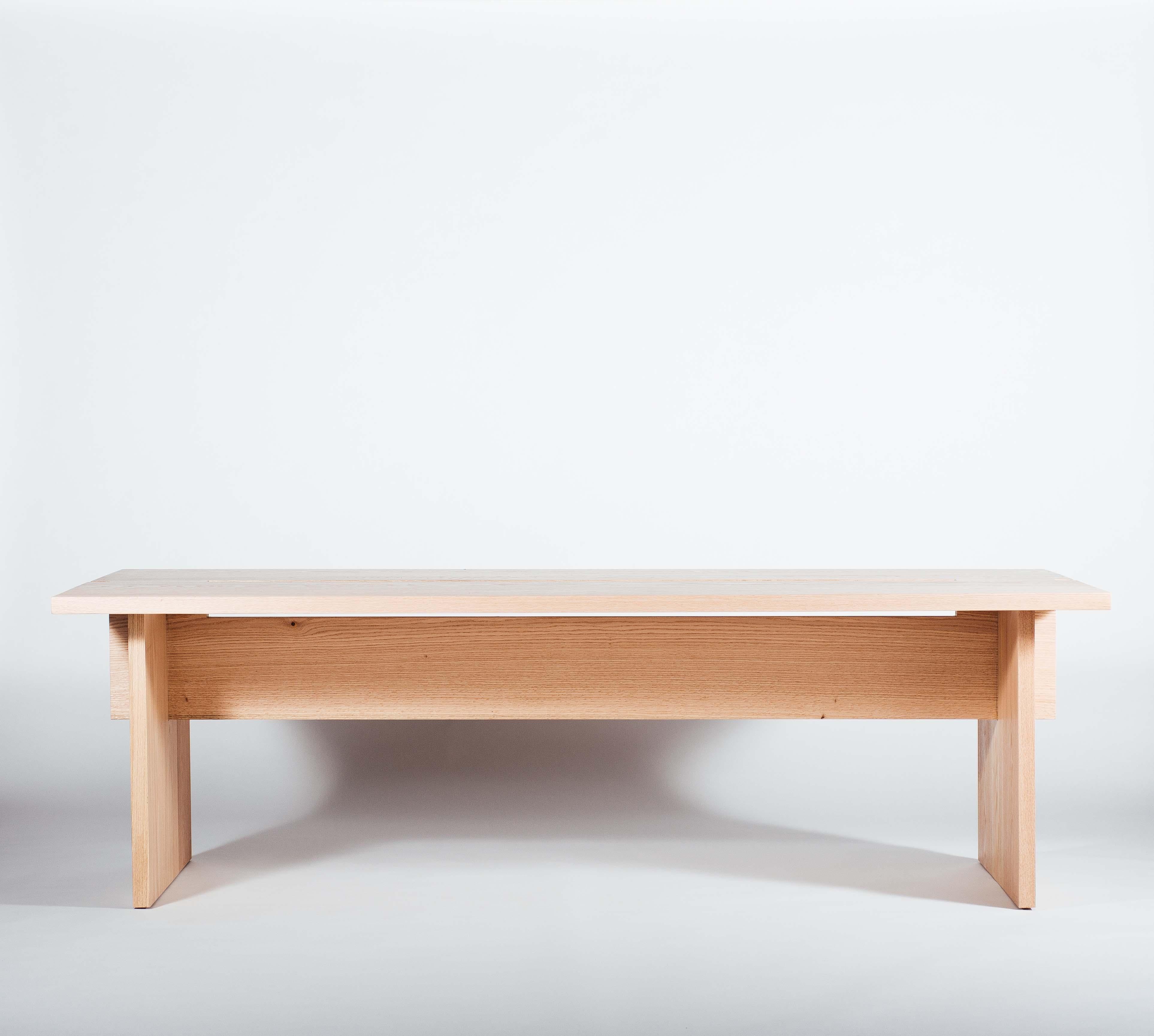 American Contemporary Solid White Oak Dining or Conference Table For Sale