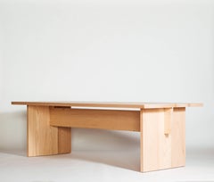 Mesa de comedor o conferencia contemporánea de roble blanco macizo