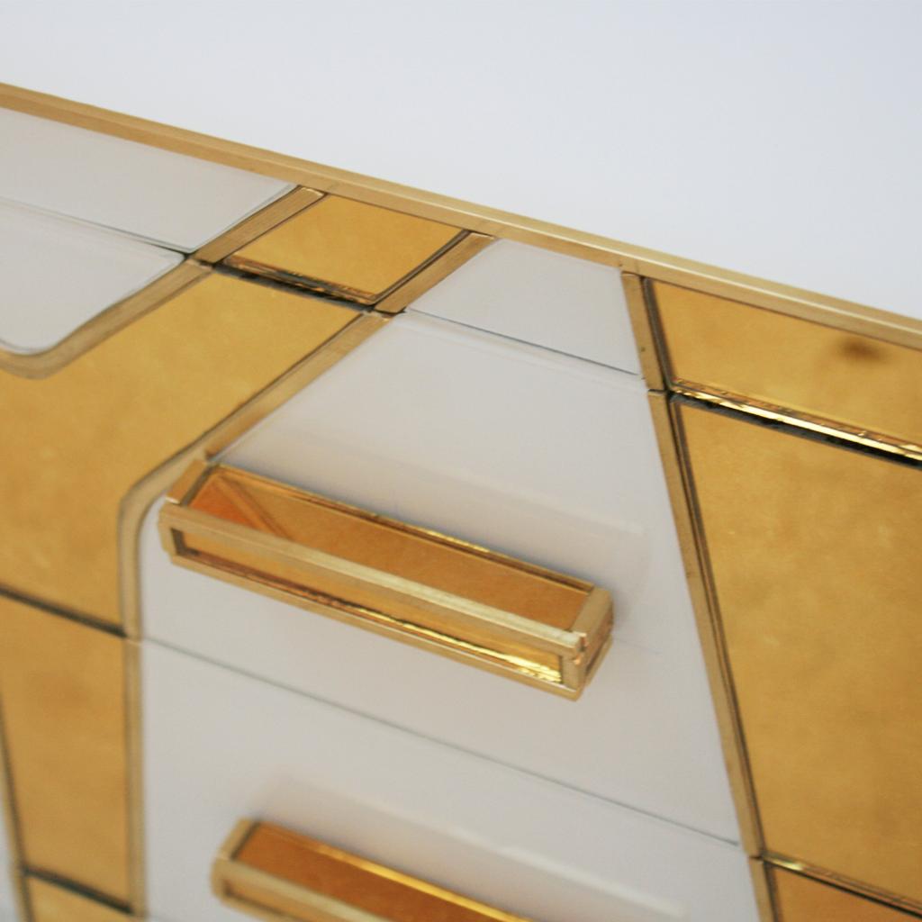 Contemporary Solid Wood and Glass Italian Pair of Bedside Tables by L.A. Studio 1