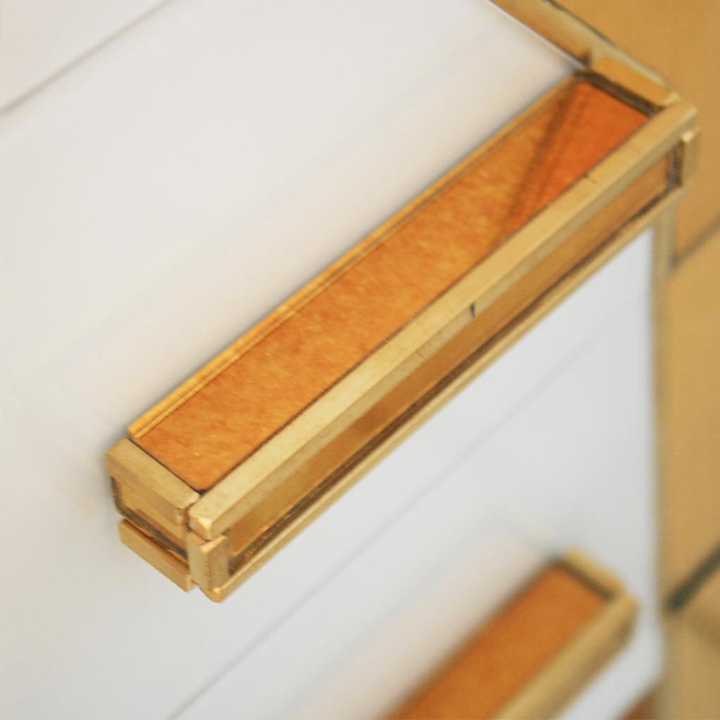 Contemporary Solid Wood and Glass Italian Pair of Bedside Tables by L.A. Studio 3