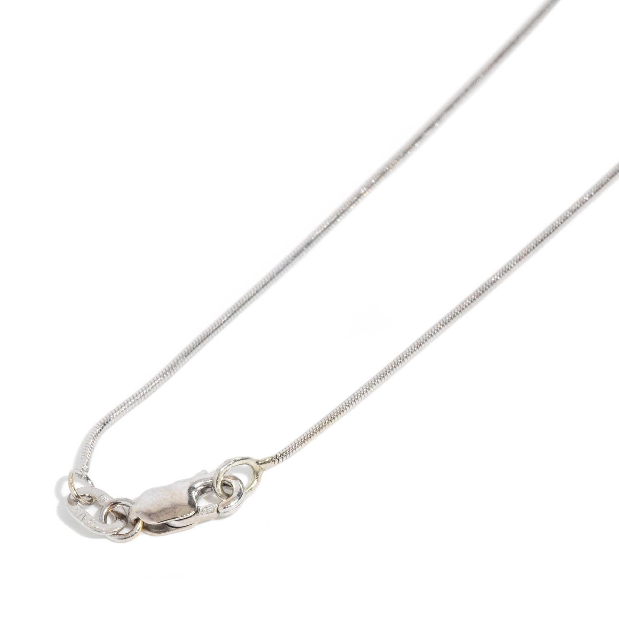 Contemporary Solitaire Brilliant Diamond Fine Necklet 18 Carat White Gold For Sale 4