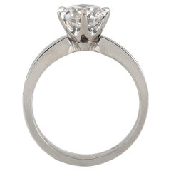 Contemporary Solitaire Diamond Platinum Engagement Ring