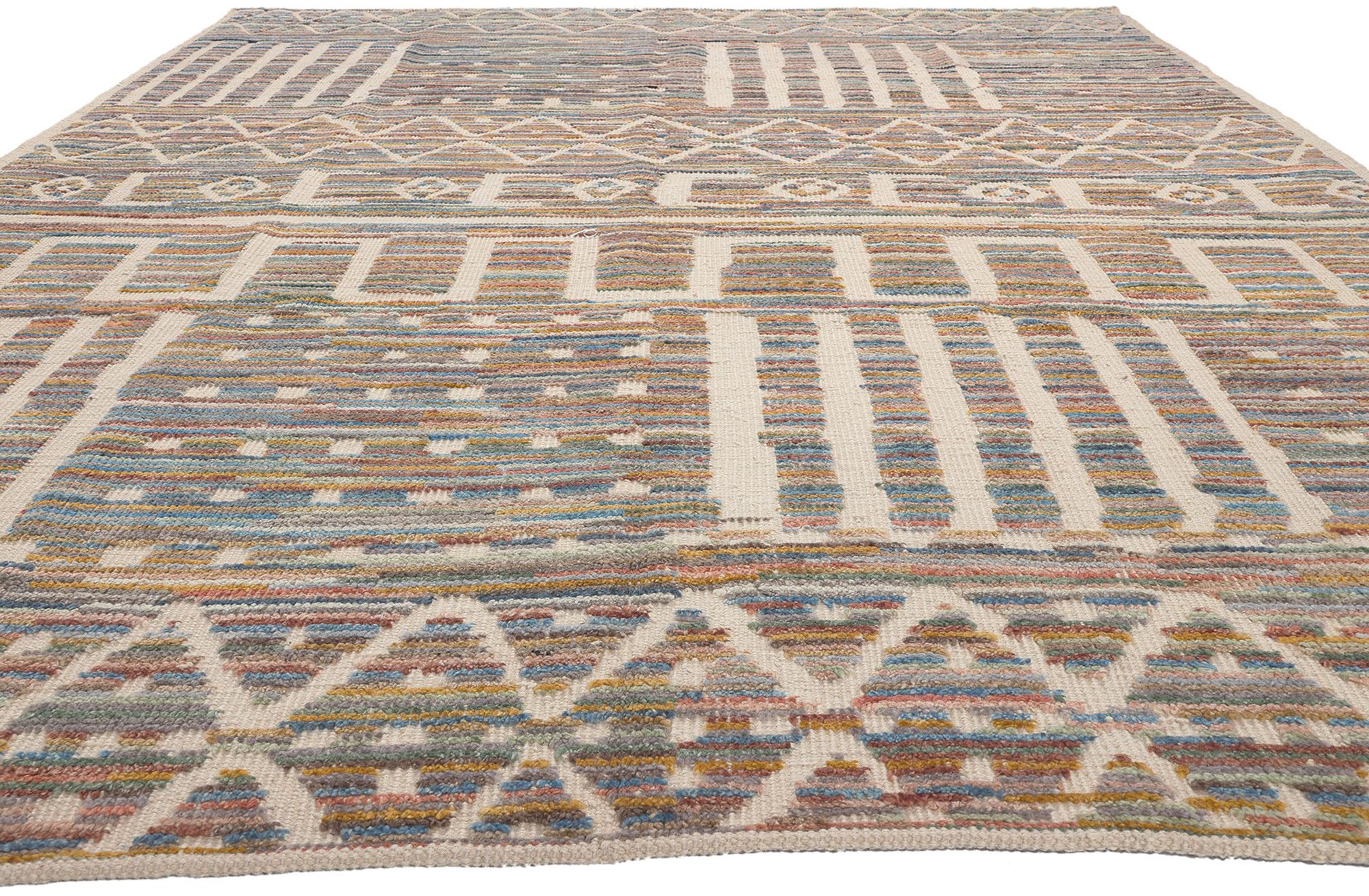 Bohemian Contemporary Souf Moroccan High-Low Rug For Sale