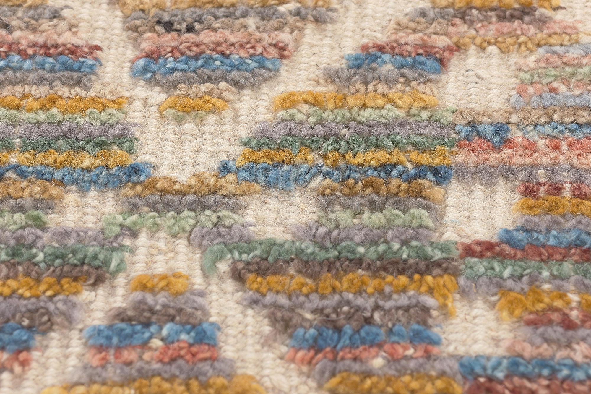 Contemporary Souf Marokkanischer Hochflor-Teppich (Handgeknüpft) im Angebot