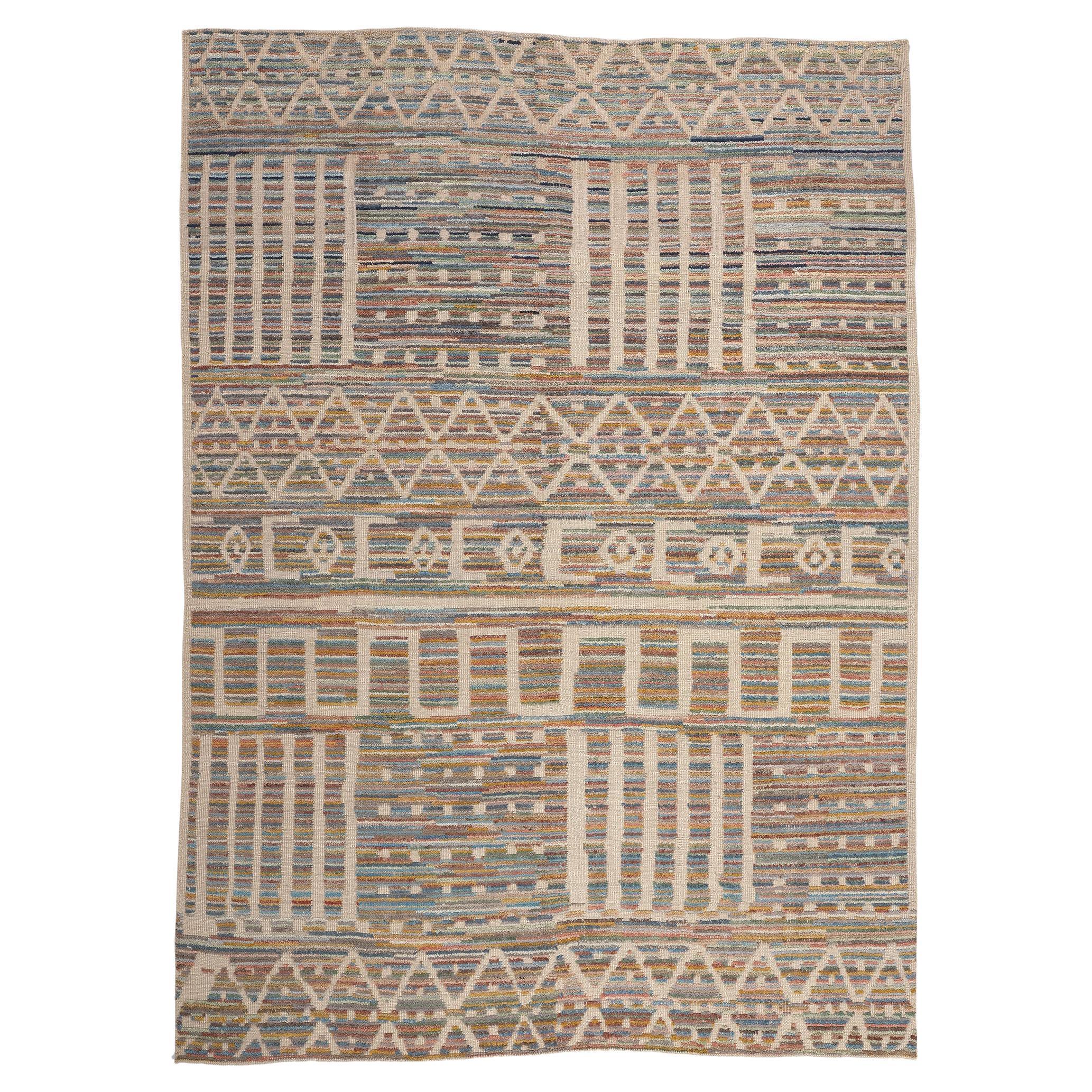 Contemporary Souf Moroccan High-Low Rug