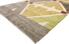 Contemporary Souf Moroccan High-Low Wagireh Rug
