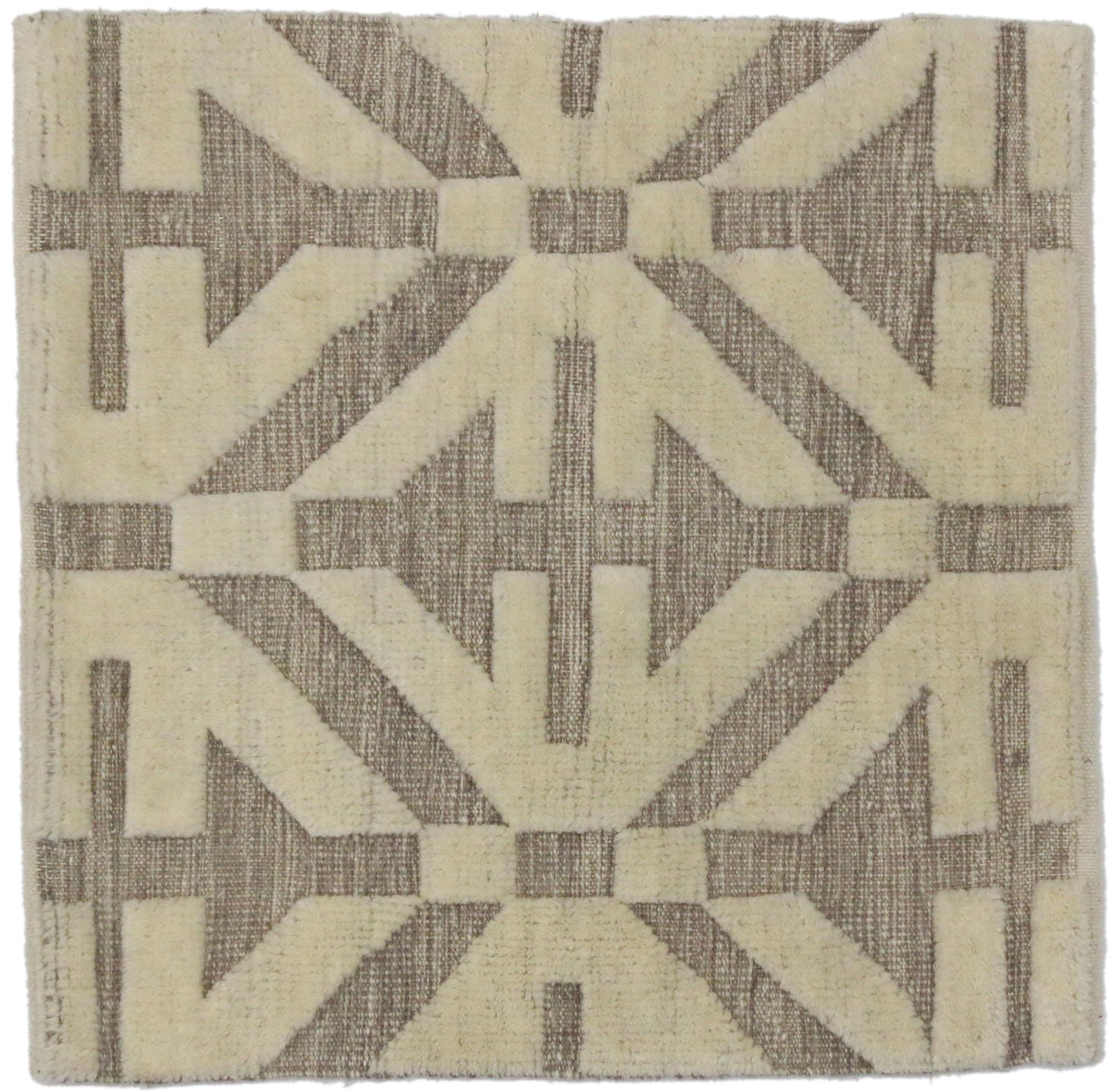 Noué à la main Tapis Wagireh Contemporary Souf Moroccan High-Low en vente