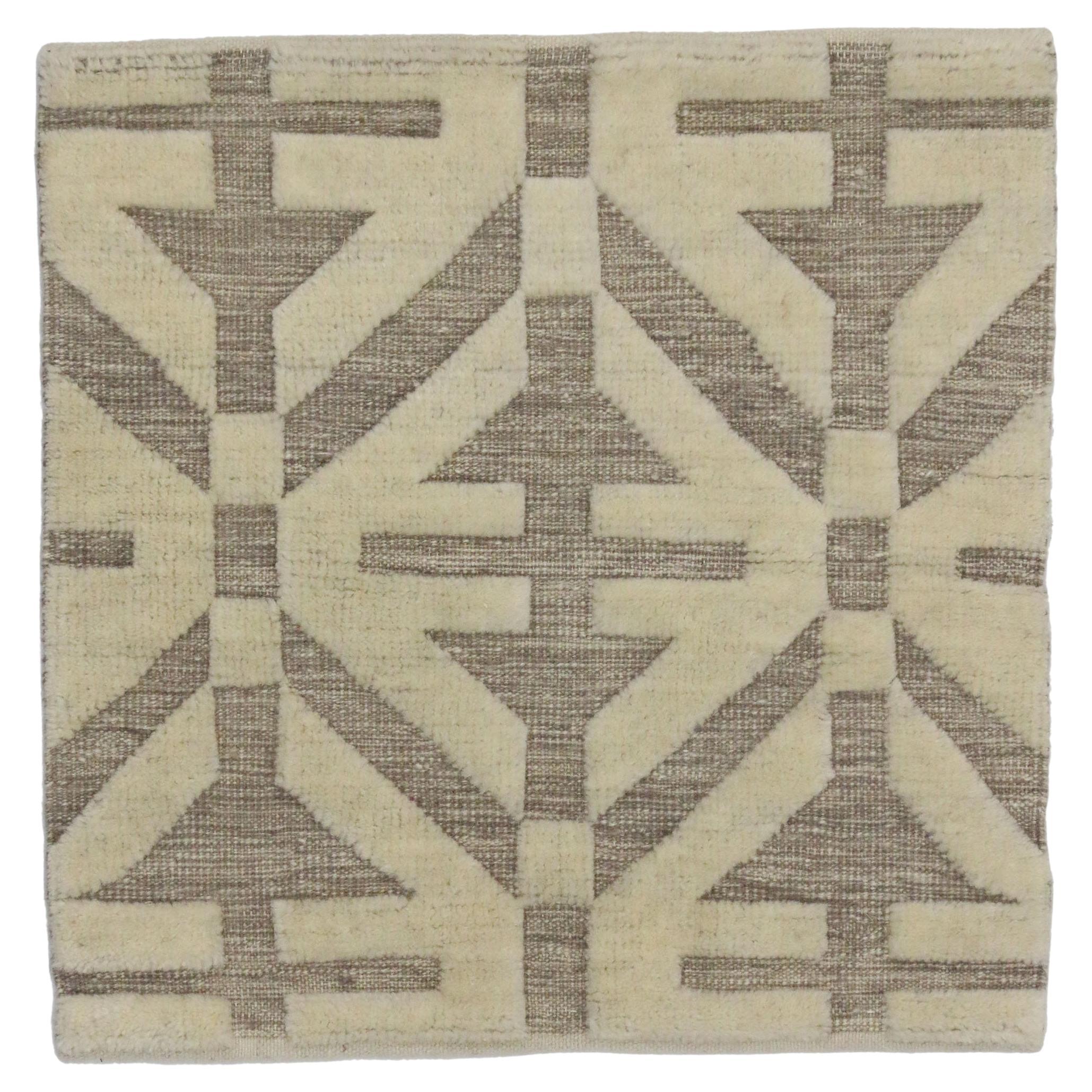 Contemporary Souf Moroccan High-Low Wagireh Rug